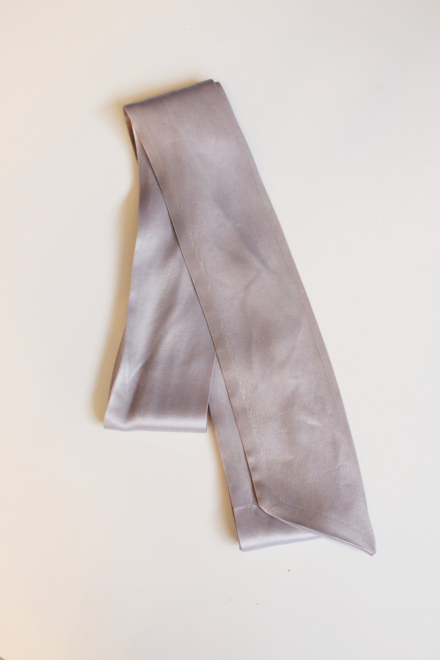 1940s Light Lilac Silk Robe With Quilting And Sash Belt, XS