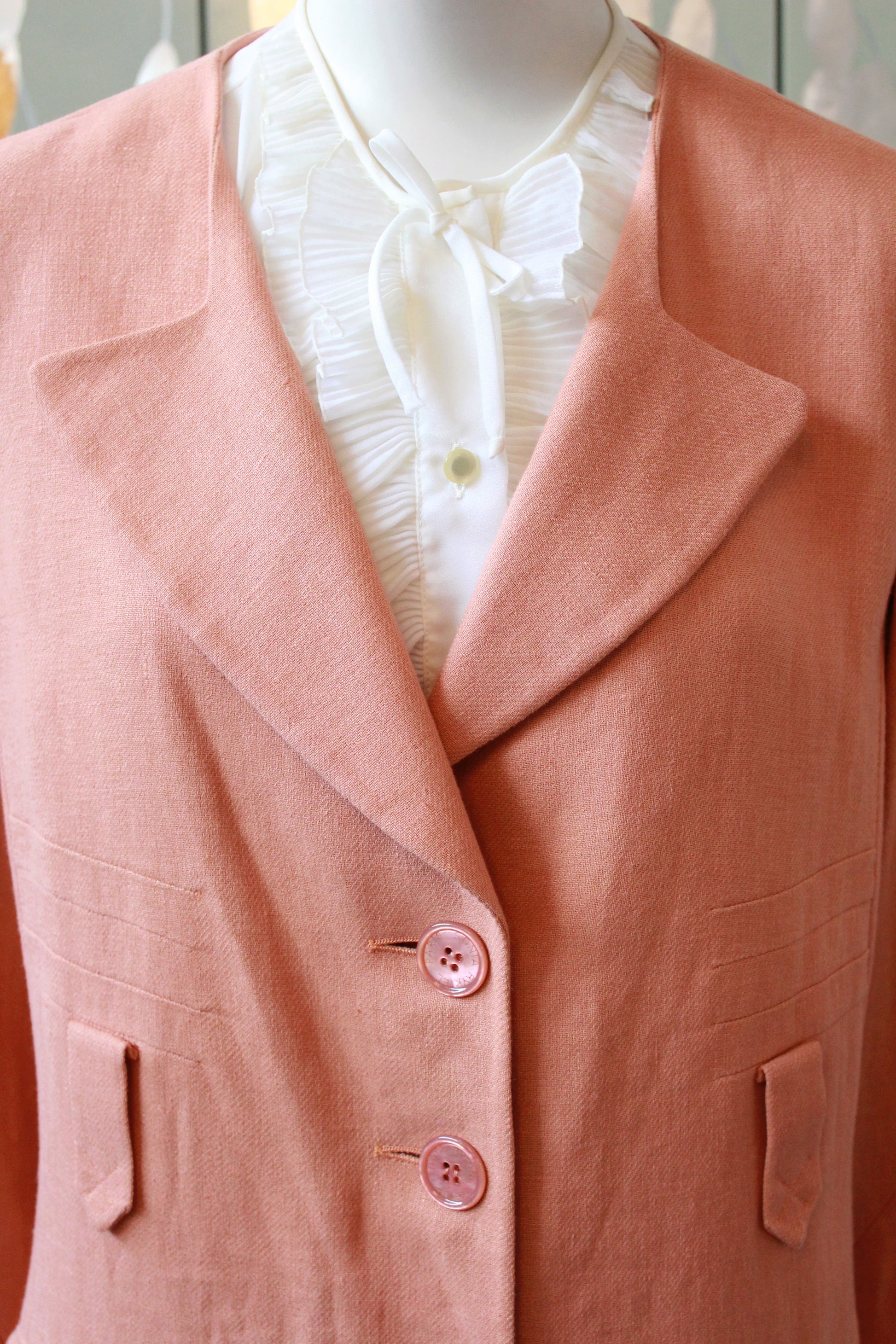 1990s Sonia Rykiel Peach Pant Suit Set, Medium 