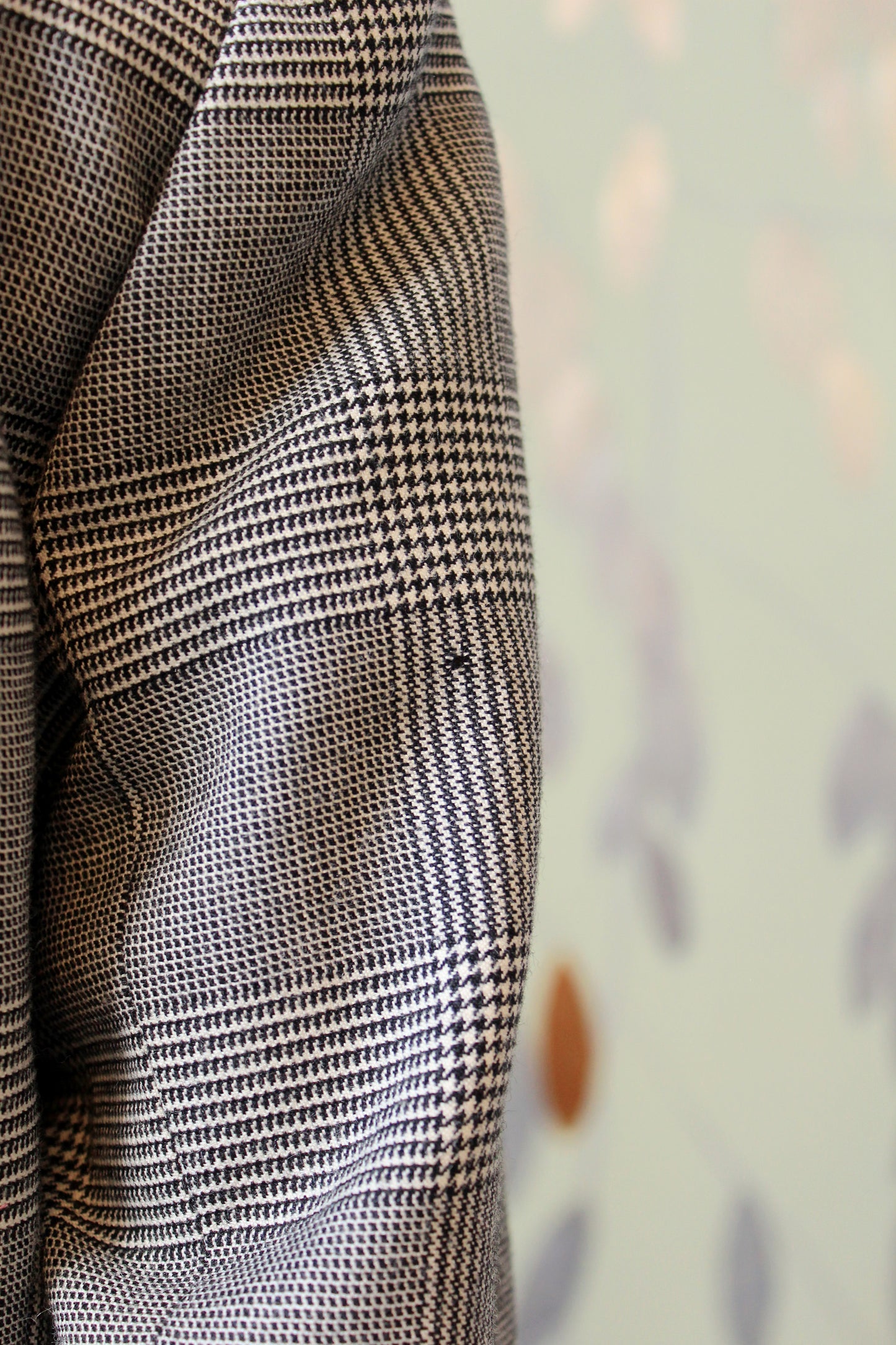 1990s Lily Simon 3PC Houndstooth Fur Trim Skirt Set With Scarf, Small