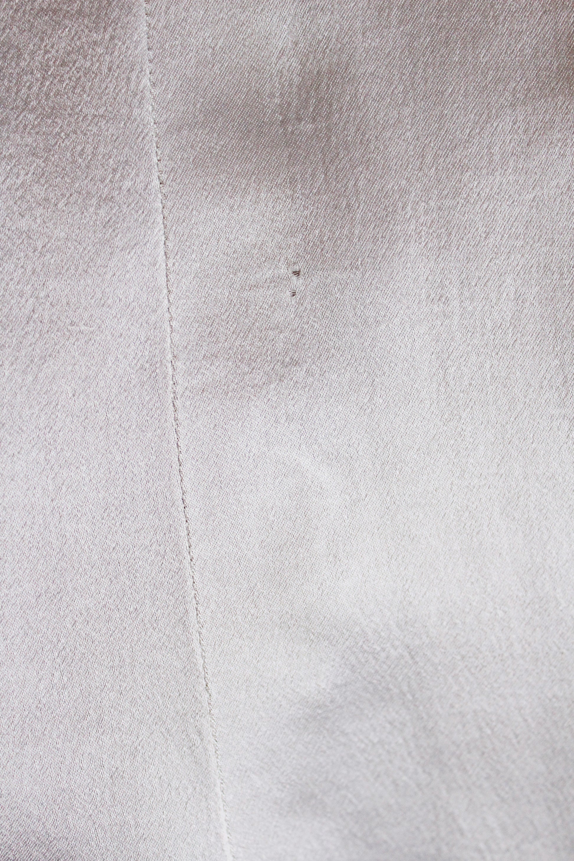 1940s Light Lilac Silk Robe With Quilting And Sash Belt, XS