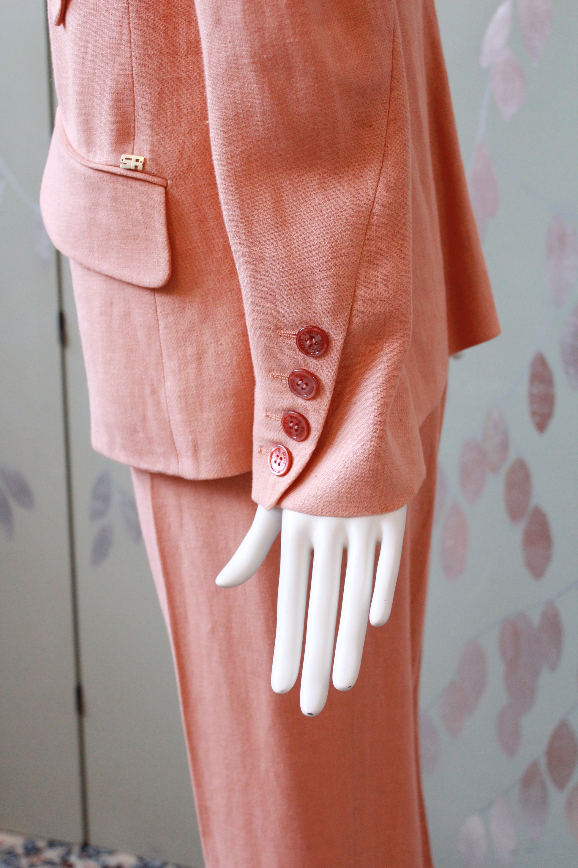 1990s Sonia Rykiel Peach Pant Suit Set, Medium 