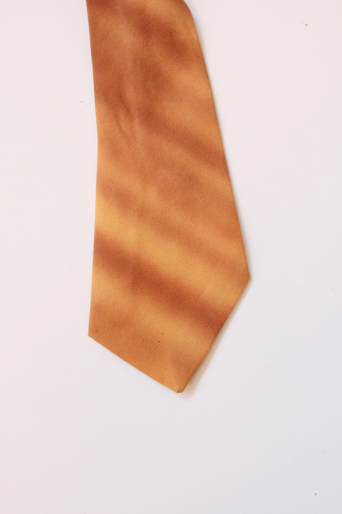 Vintage 1940s Mustard Yellow and Burgundy Pond leaves Hand Painted Tie