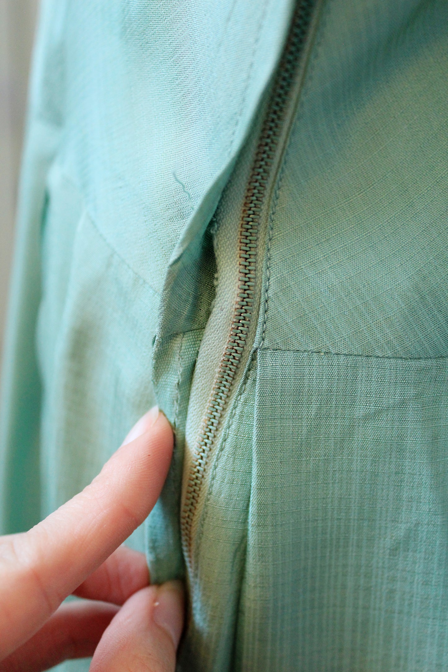 1950s Seafoam Green Short Sleeve Fit And Flare Dress, Small