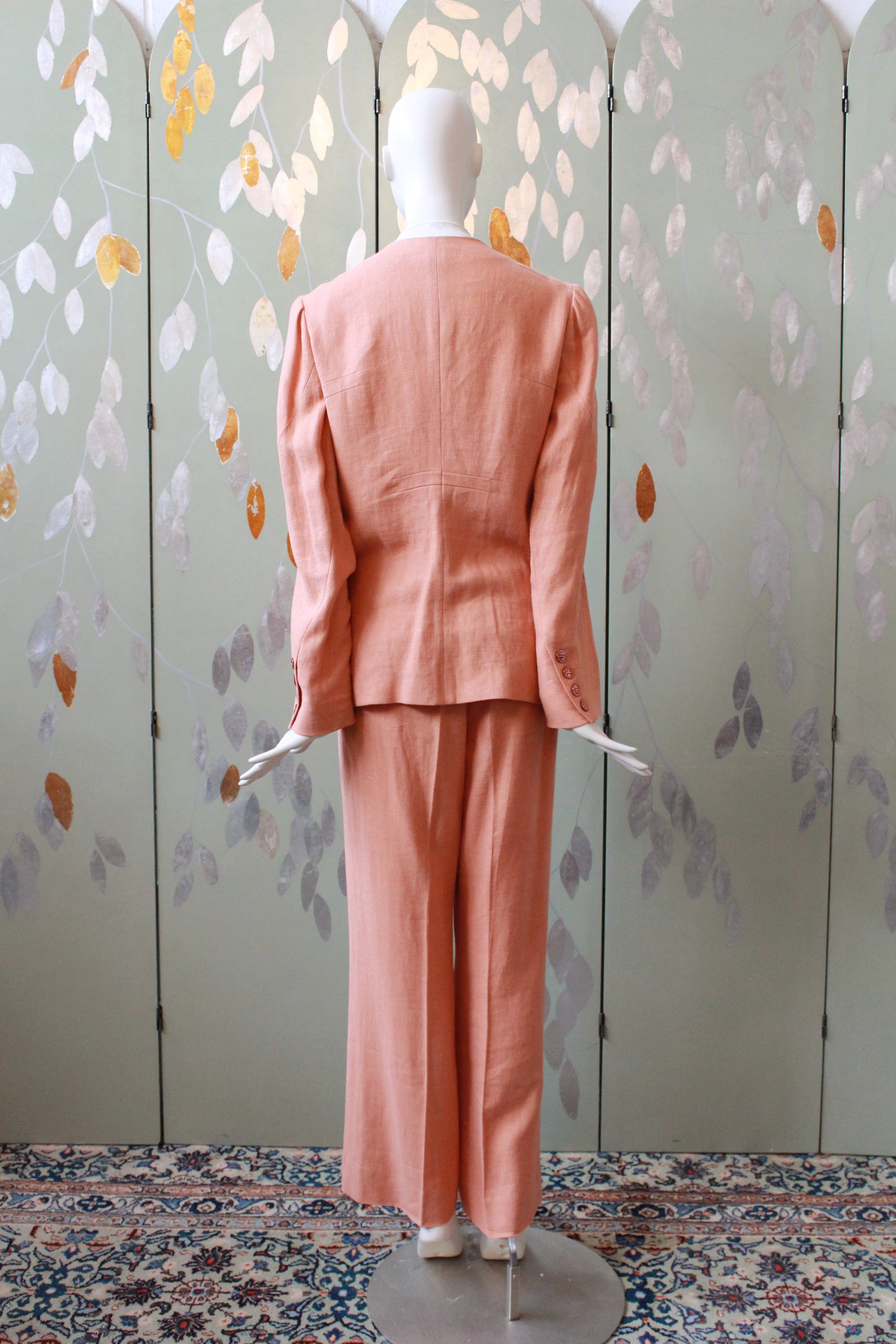 1990s Sonia Rykiel Peach Pant Suit Set, Medium 