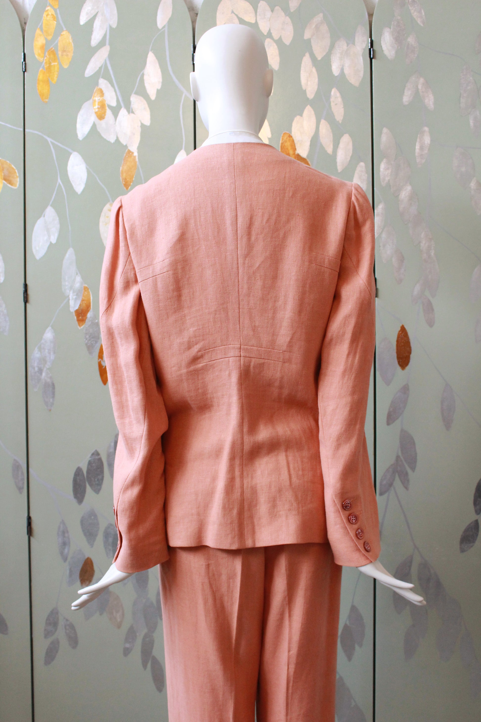 1990s Sonia Rykiel Peach Pant Suit Set, Medium 
