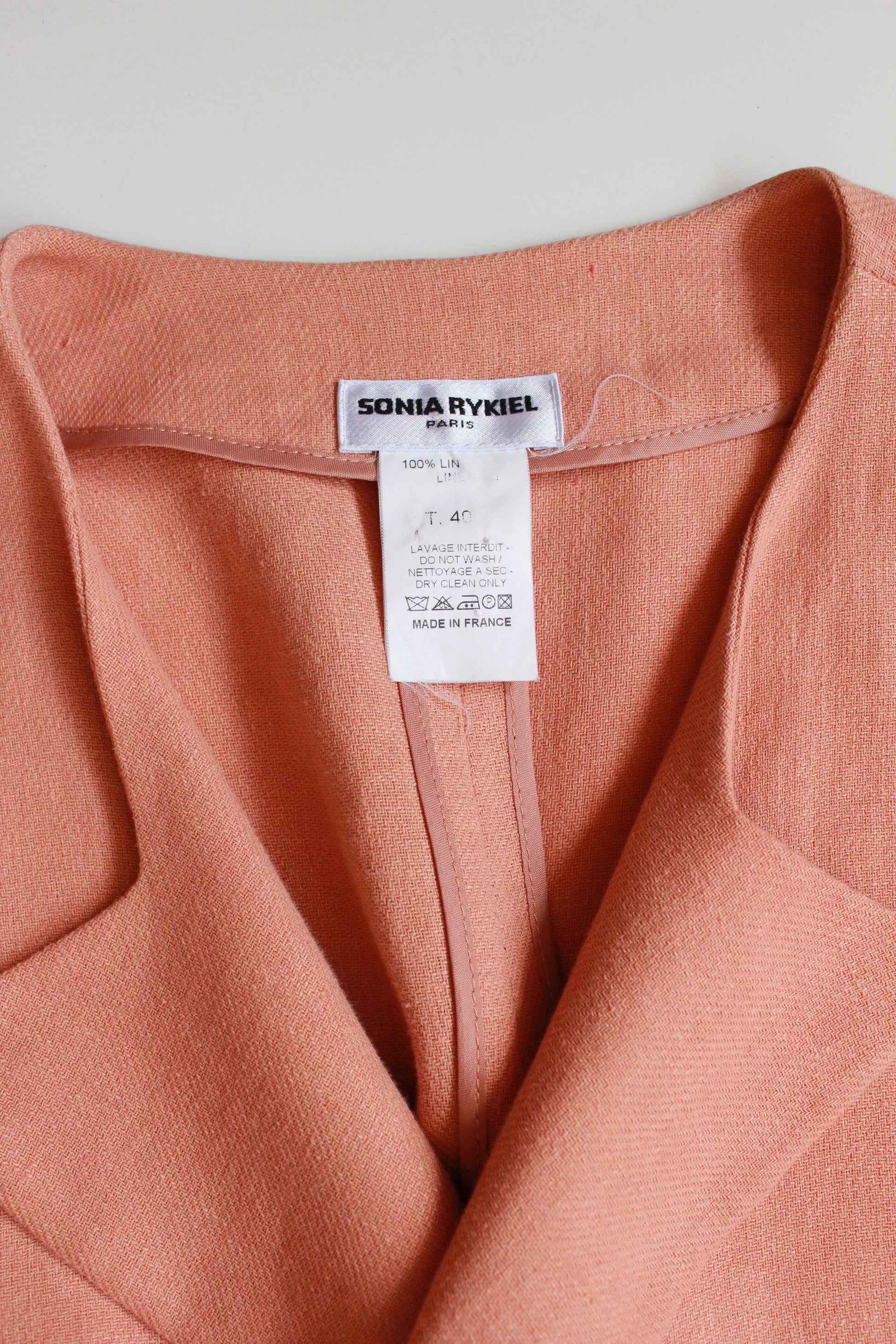 1990s Sonia Rykiel Peach Pant Suit Set, Medium 