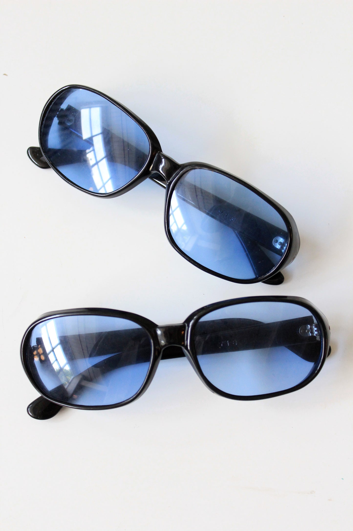 1960s Black Sunglasses with Clear Blue Lenses