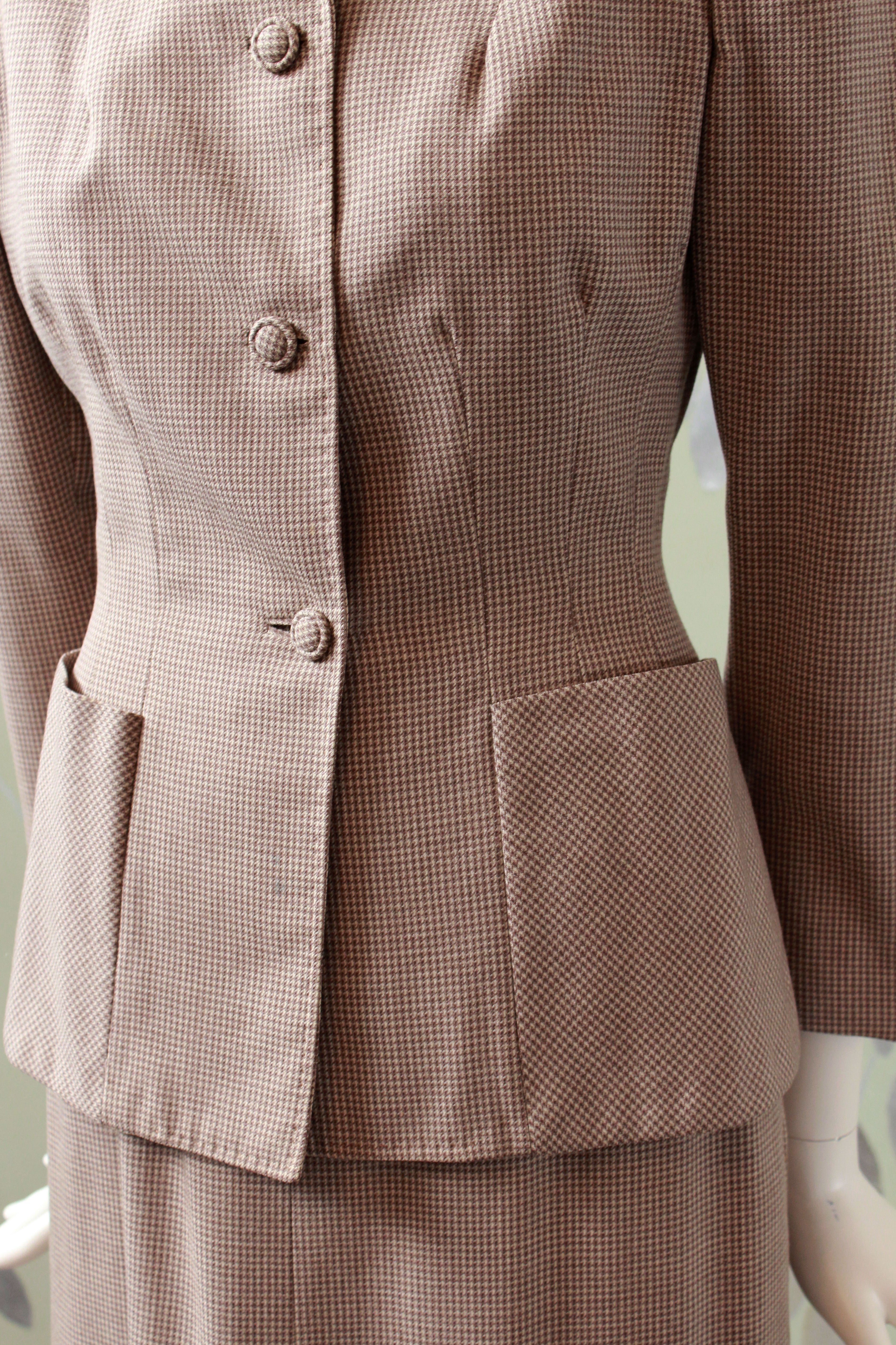 Vintage 50s suit | Vintage gingham two piece good suit | 1950s deadstock skirt suit