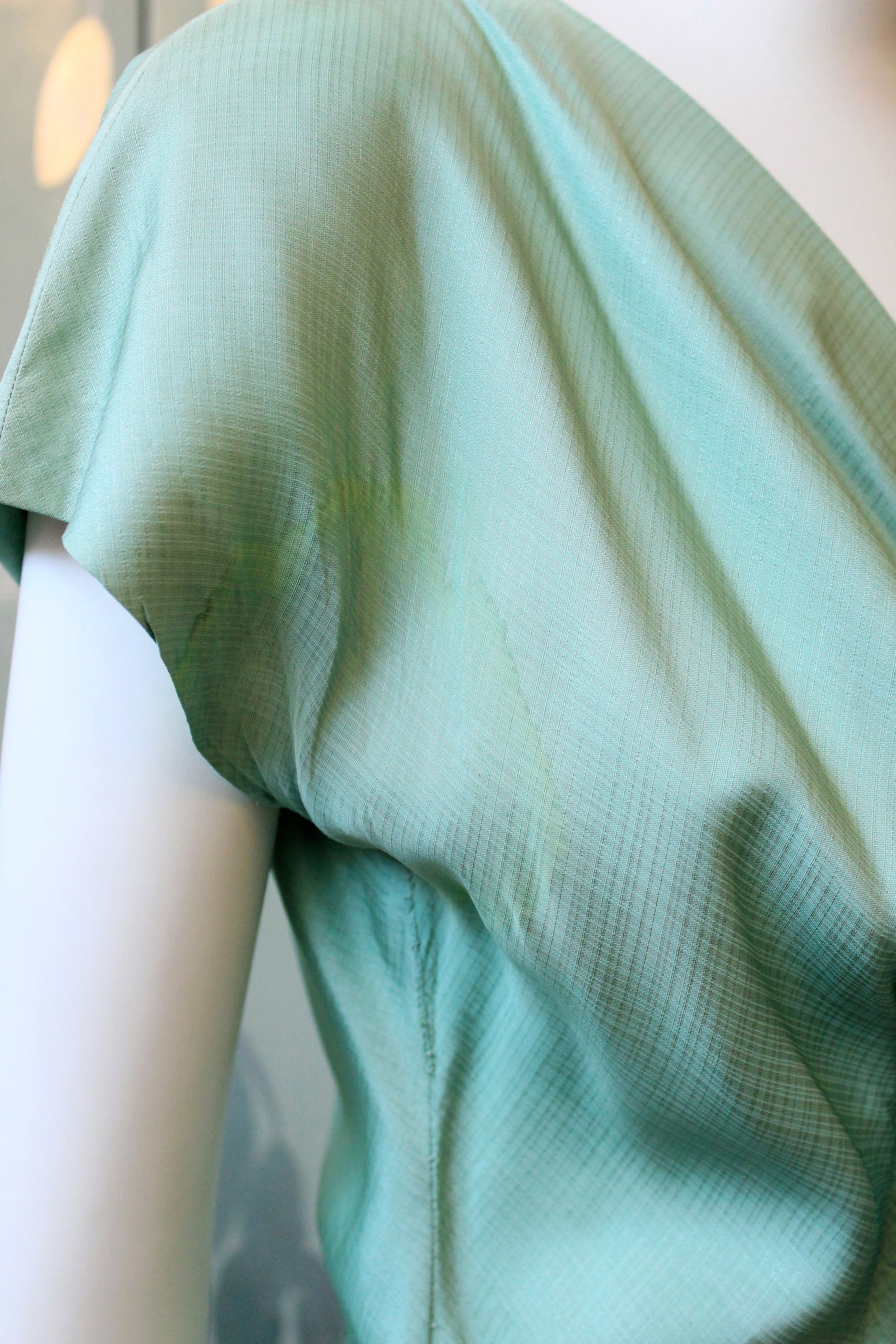 1950s Seafoam Green Short Sleeve Fit And Flare Dress, Small