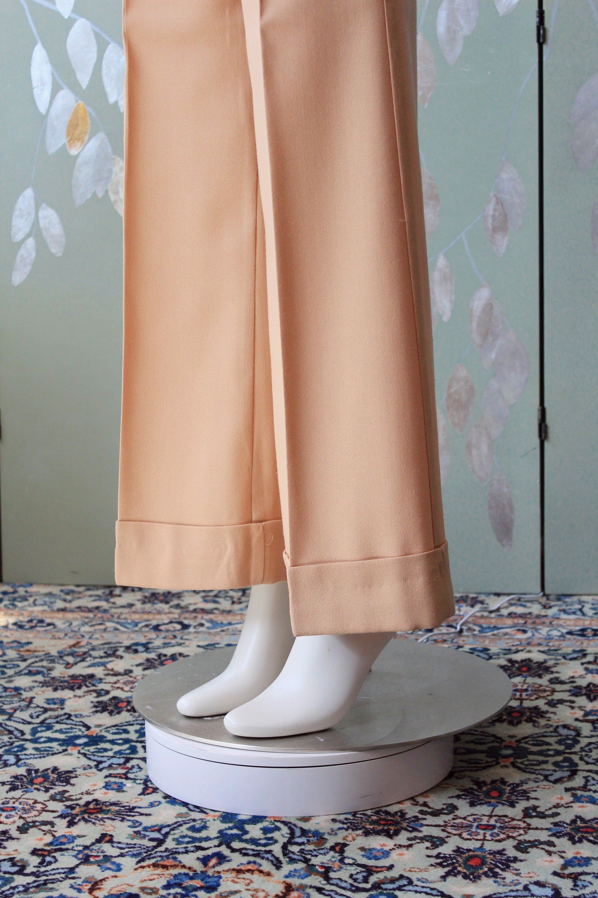 Vintage 1970s High Waist Wide Leg Peach Pants, W25