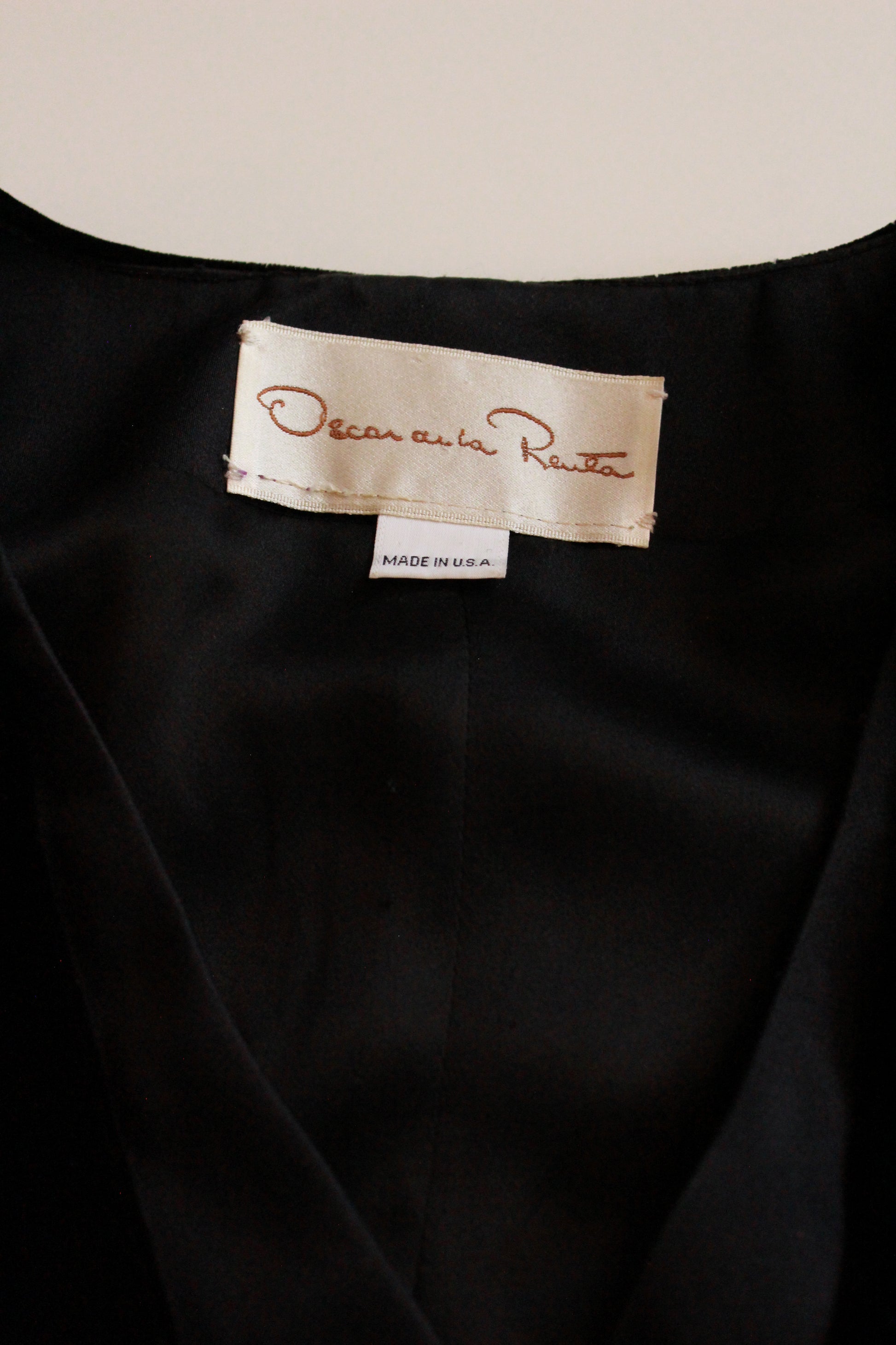 Vintage Late 1980 / Early 1990s Oscar De La Renta Black Blazer Top, M/L