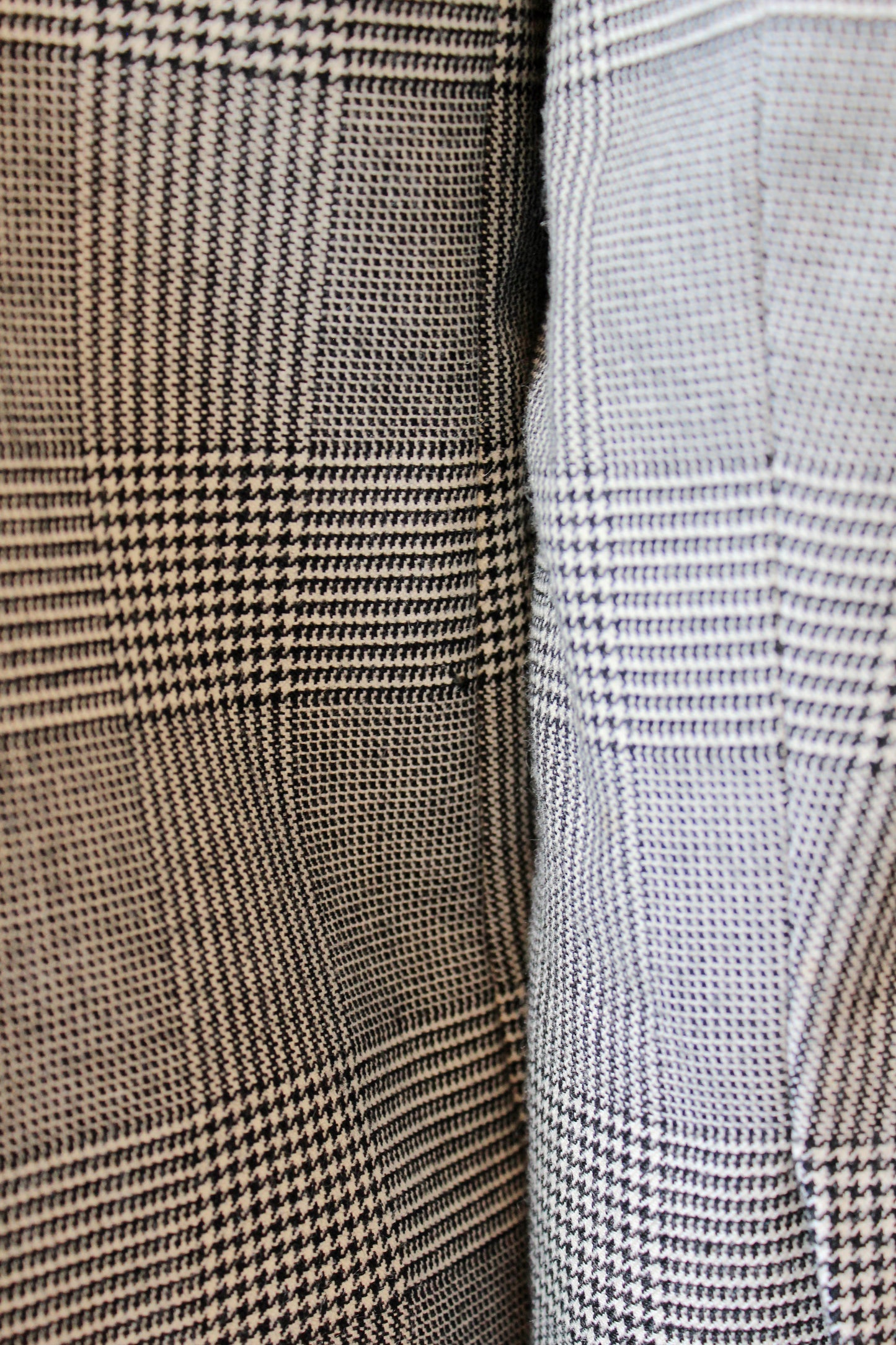 1990s Lily Simon 3PC Houndstooth Fur Trim Skirt Set With Scarf, Small