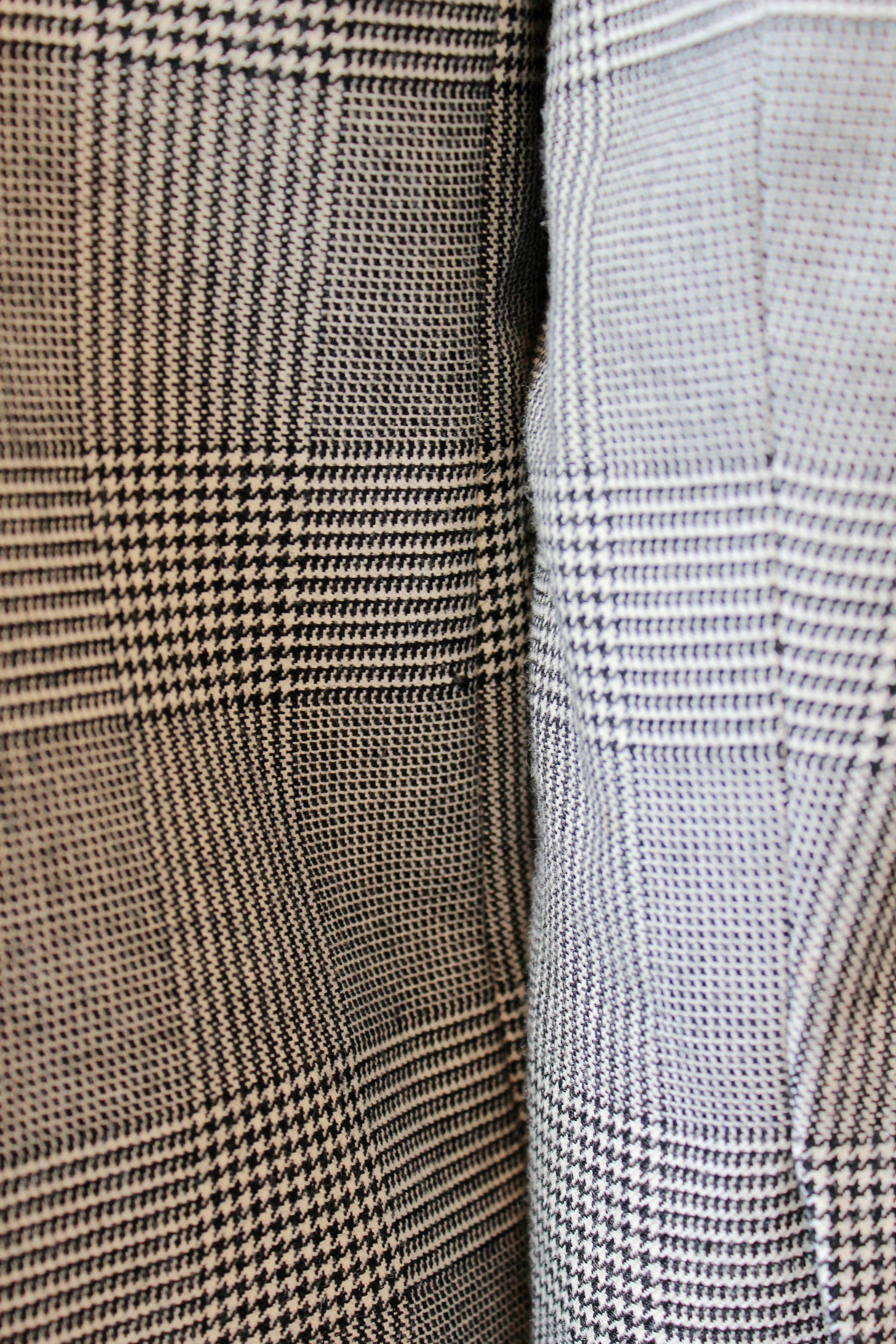 1990s Lily Simon 3PC Houndstooth Fur Trim Skirt Set With Scarf, Small