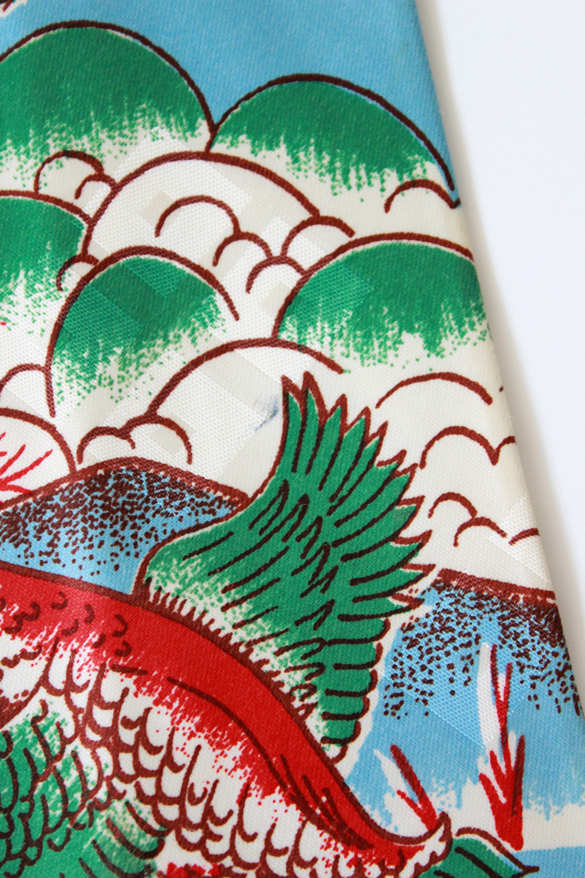 Vintage 1940s Colourful Ducks Rayon Tie