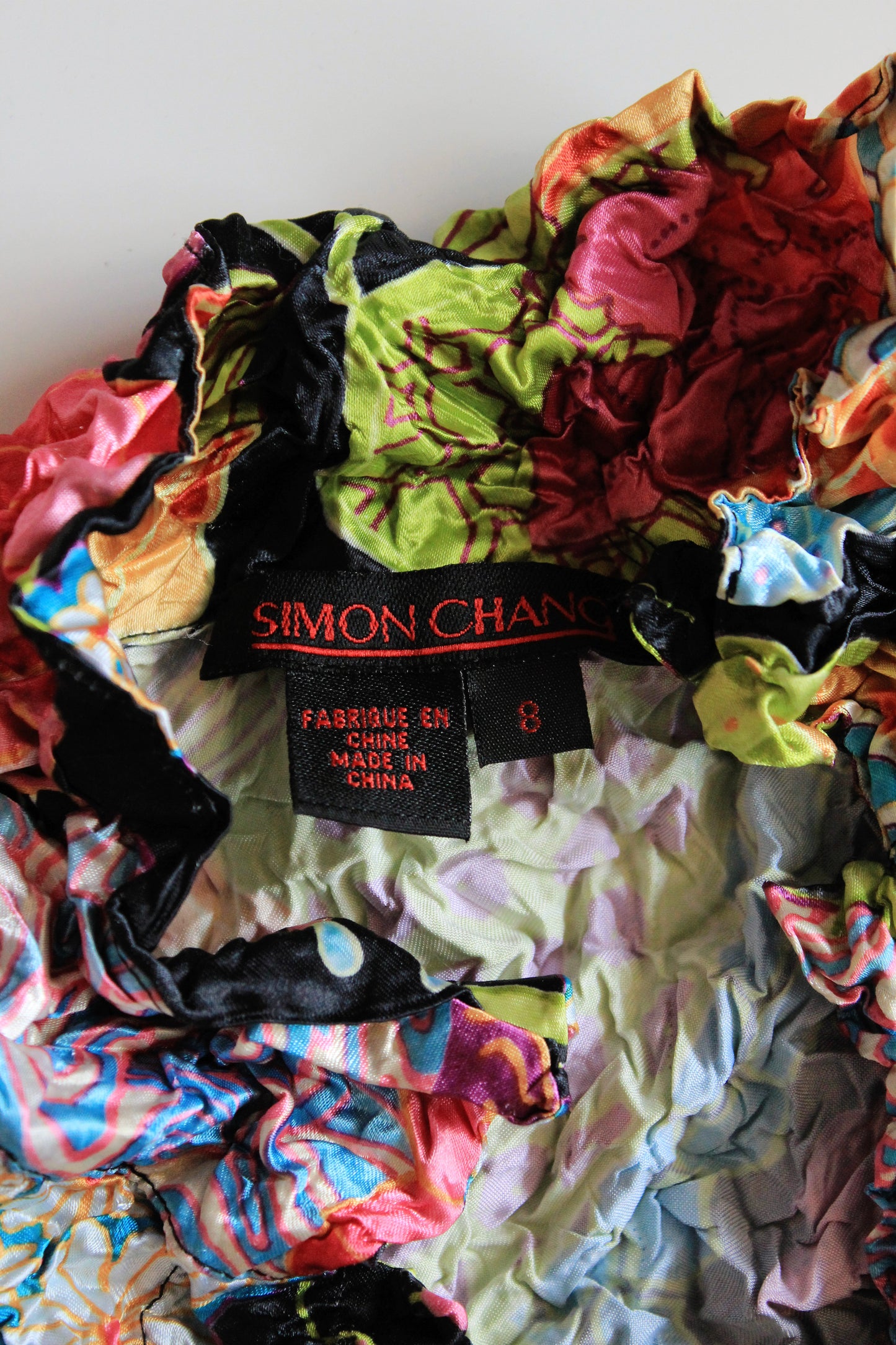 Early 2000s Black And Multicoloured Bubble Shrink Shirt, Medium