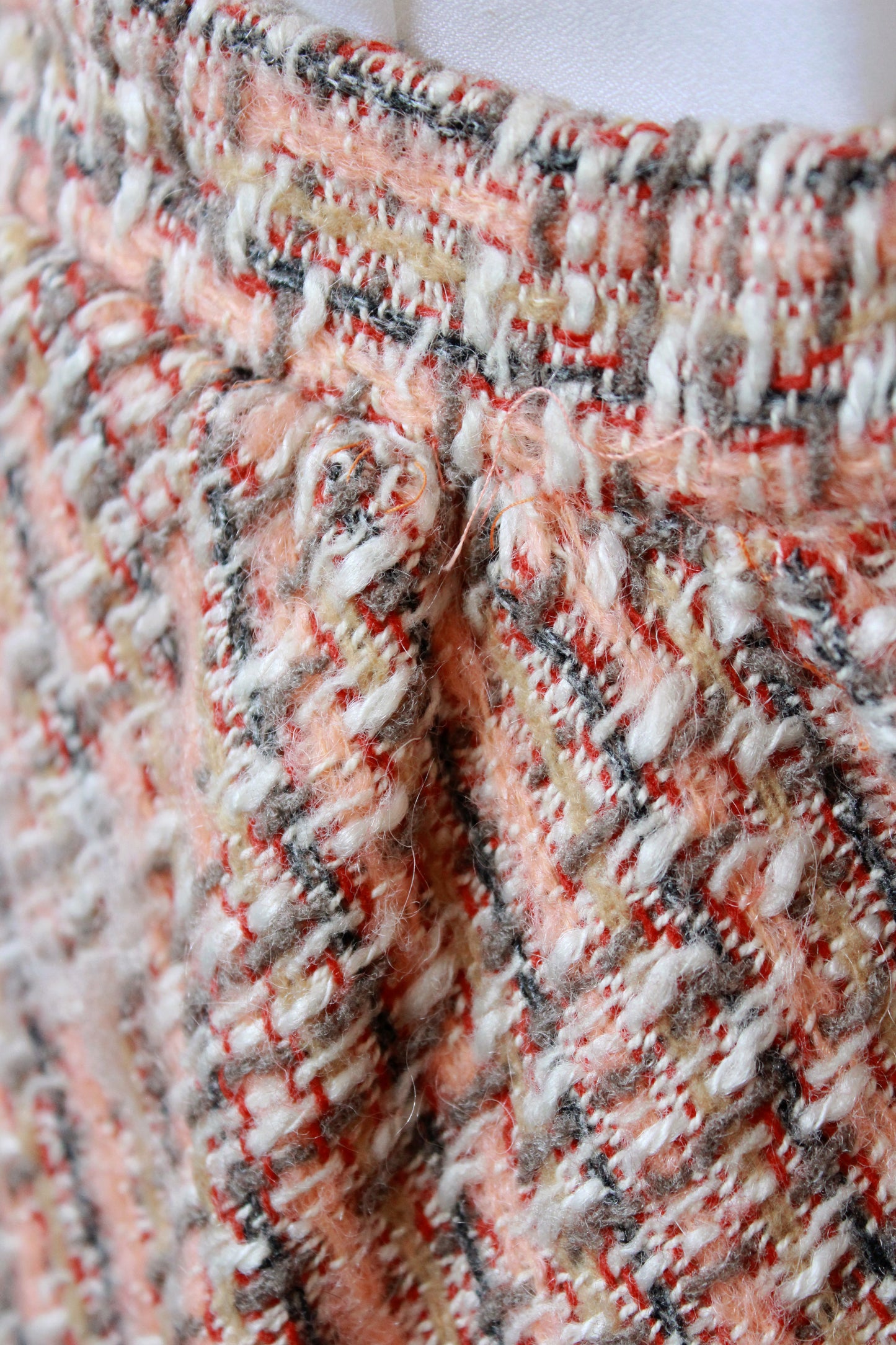 1970s Peach Tweed Saks Fifth Avenue Skirt Set, Small 