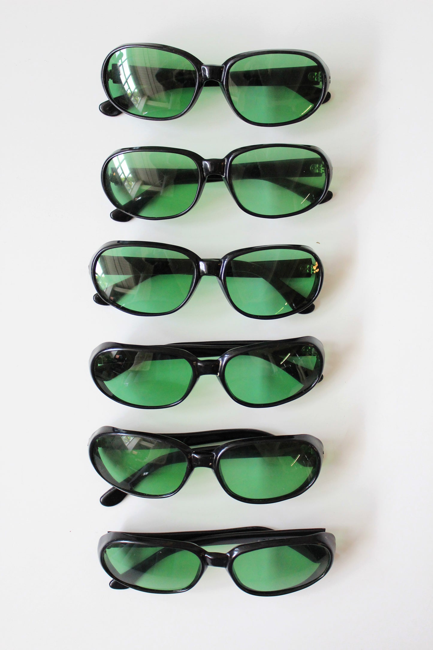 1960s Black Sunglasses with Clear Green Lenses