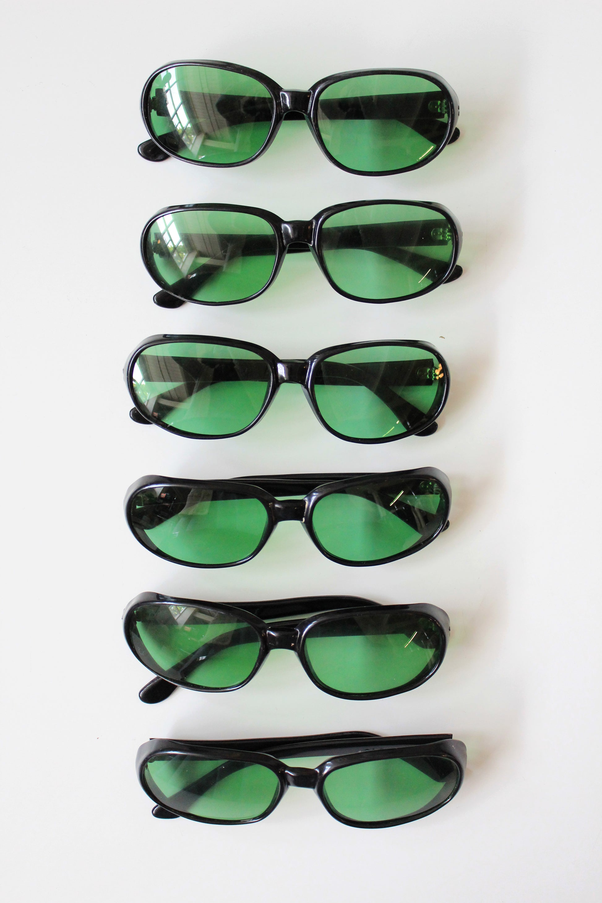 1960s Black Sunglasses with Clear Green Lenses