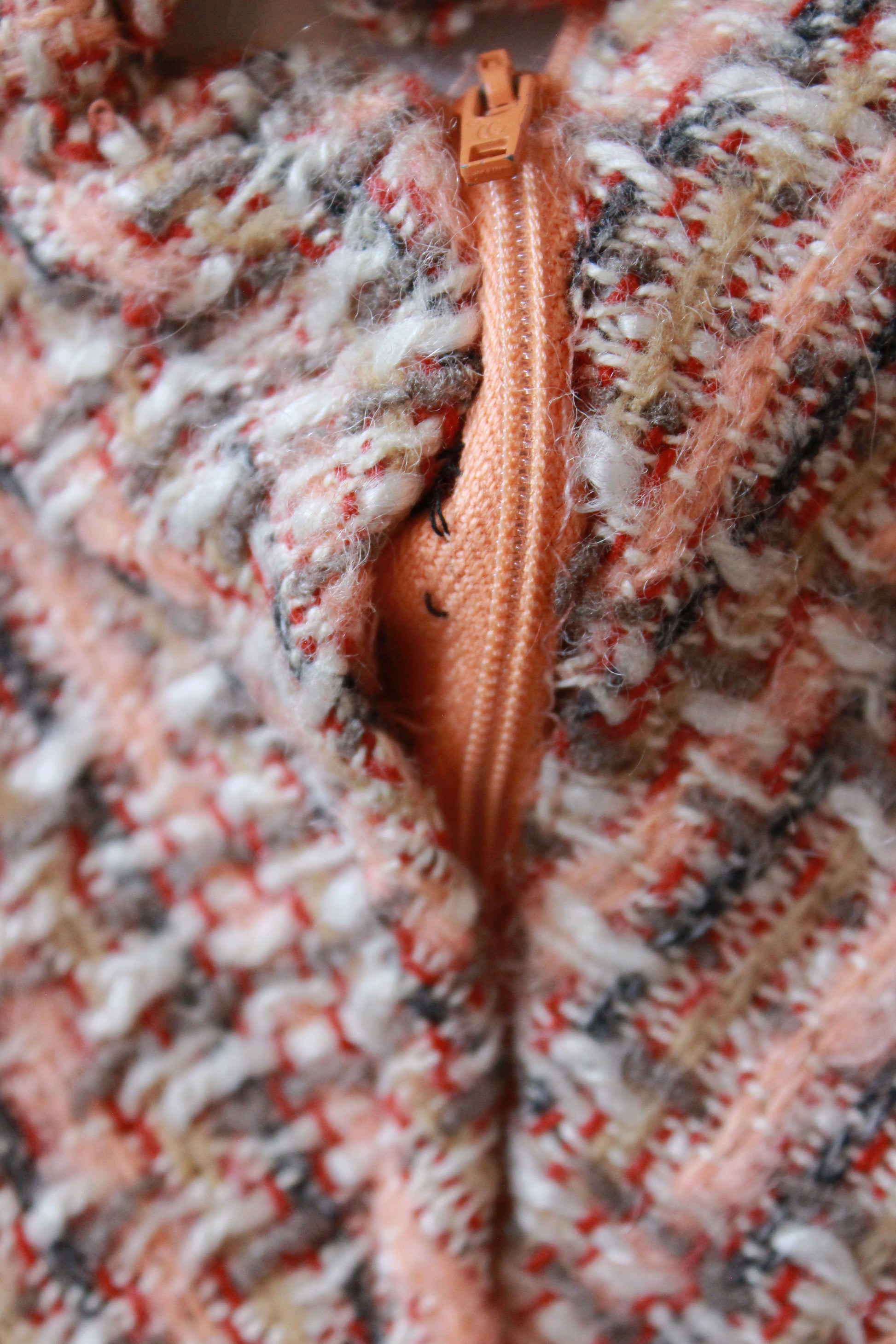 1970s Peach Tweed Saks Fifth Avenue Skirt Set, Small 