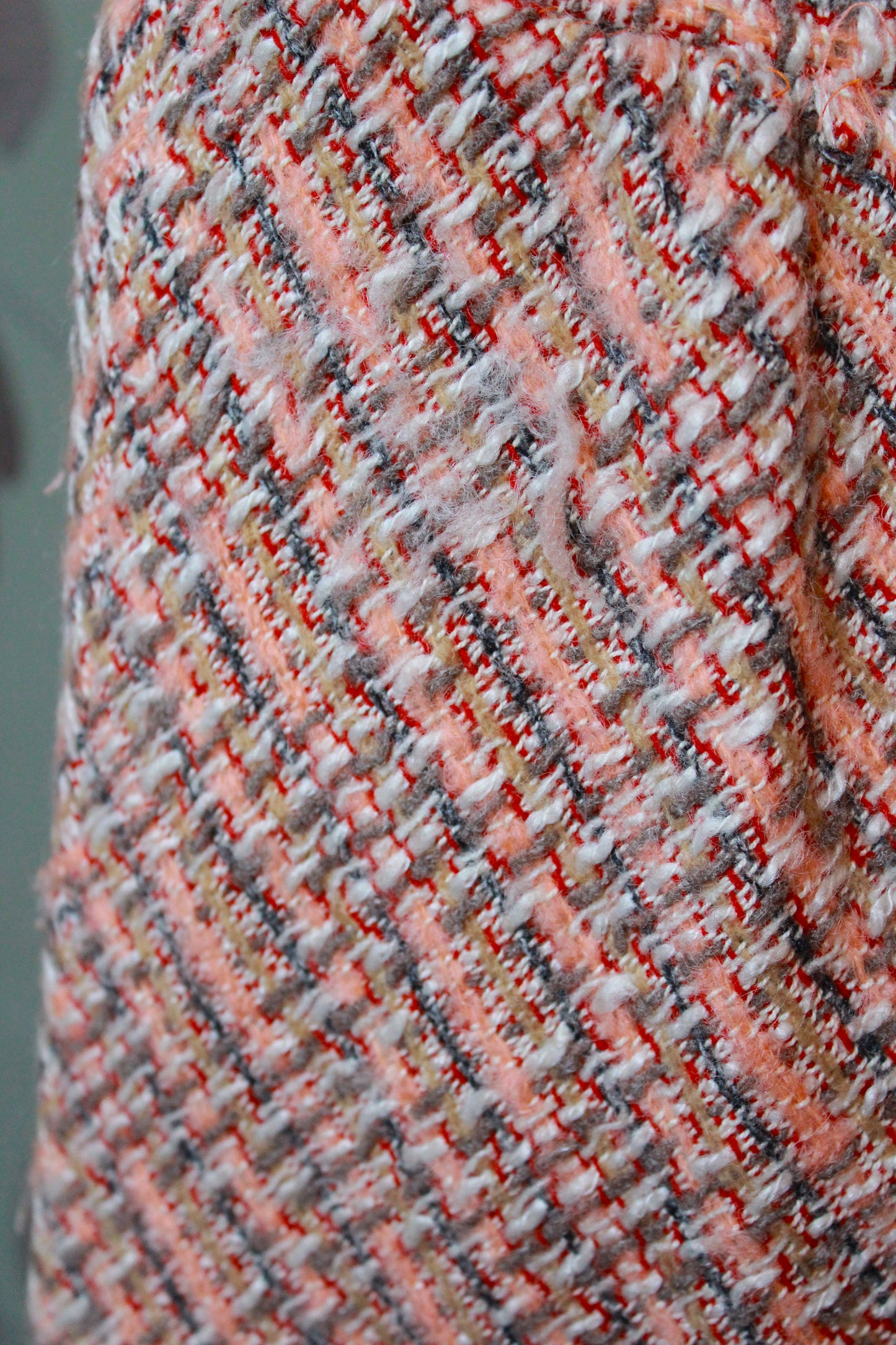 1970s Peach Tweed Saks Fifth Avenue Skirt Set, Small 