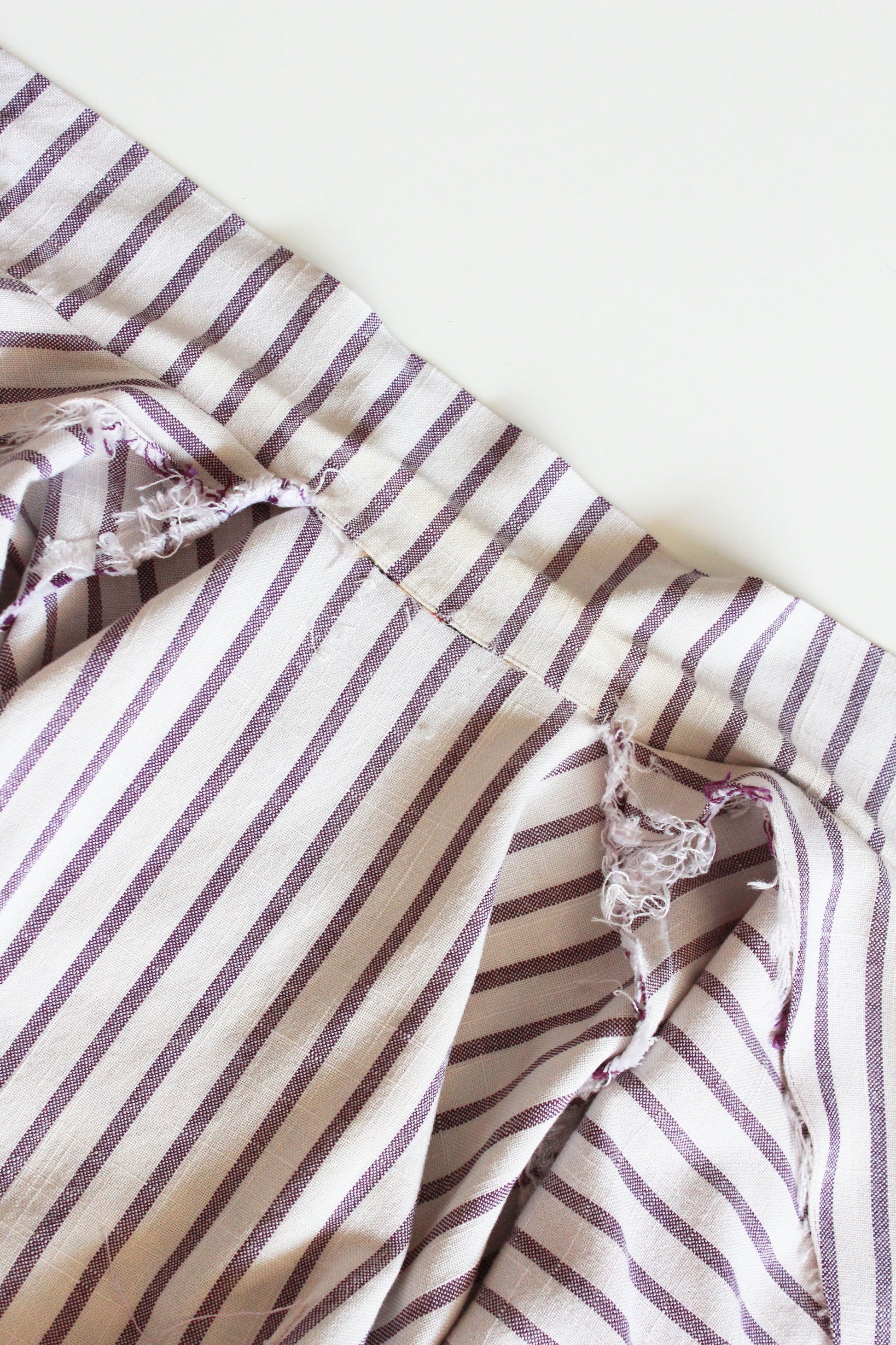 Vintage 1950s Purple Stripes Summer 2 PC Skirt Set, XS