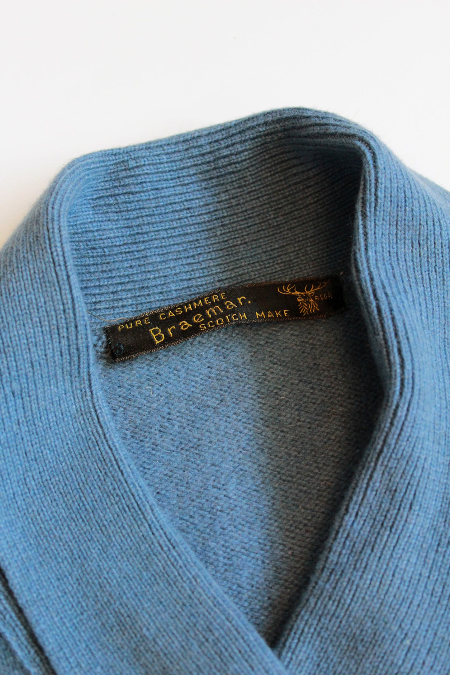 1960s Blue Cashmere Sweater With Matching Belt, Small 