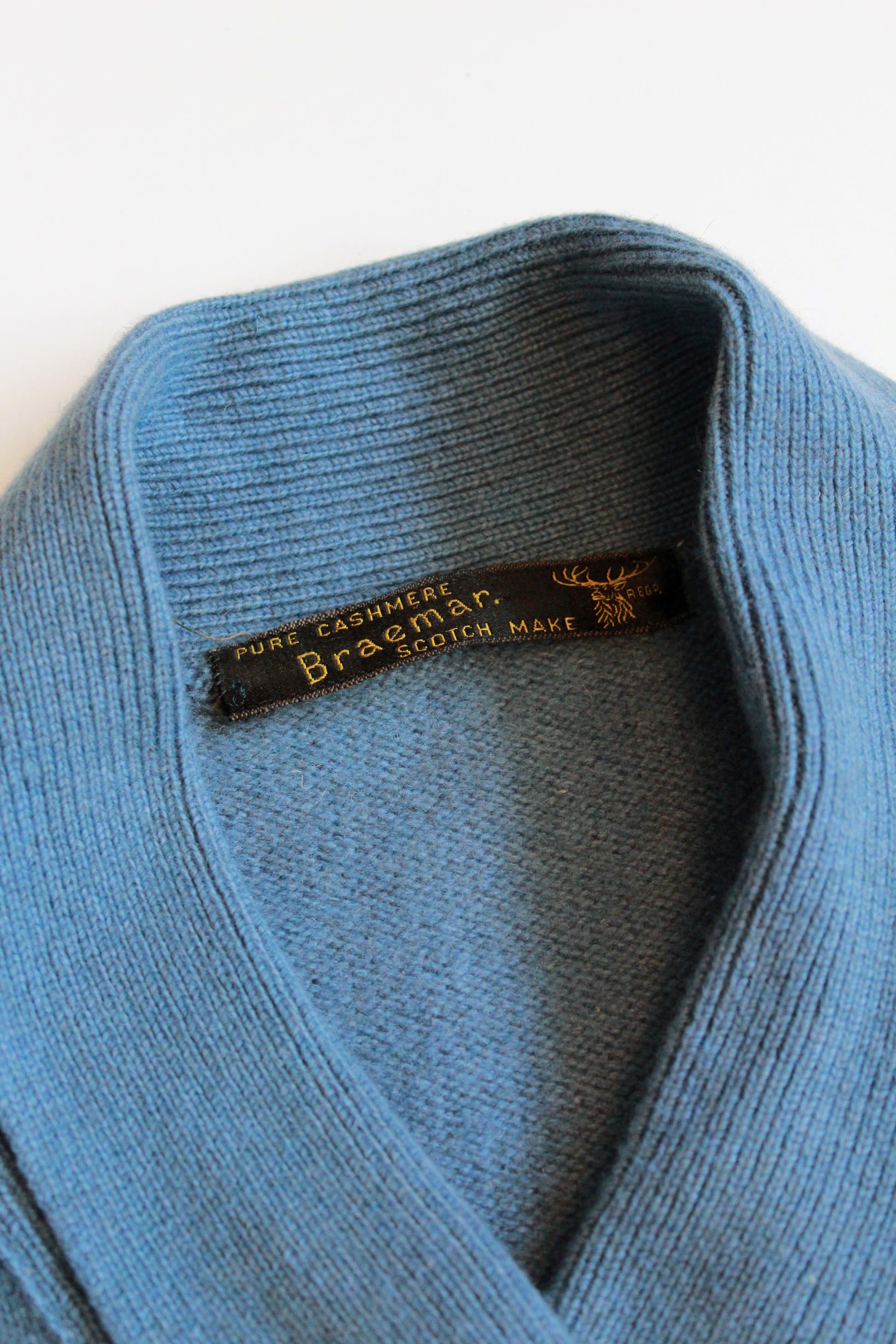 1960s Blue Cashmere Sweater With Matching Belt, Small 