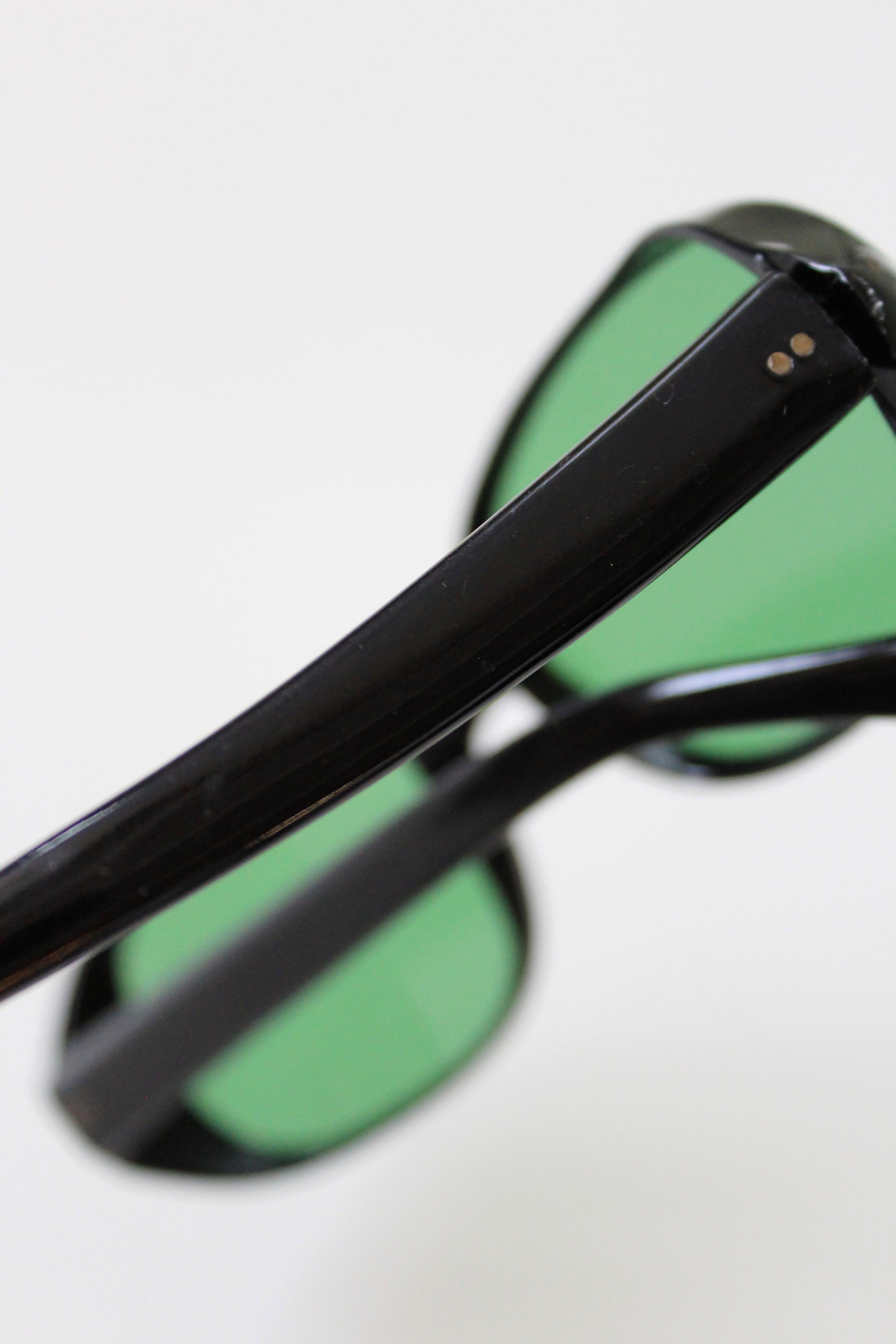 1960s Black Sunglasses with Clear Green Lenses