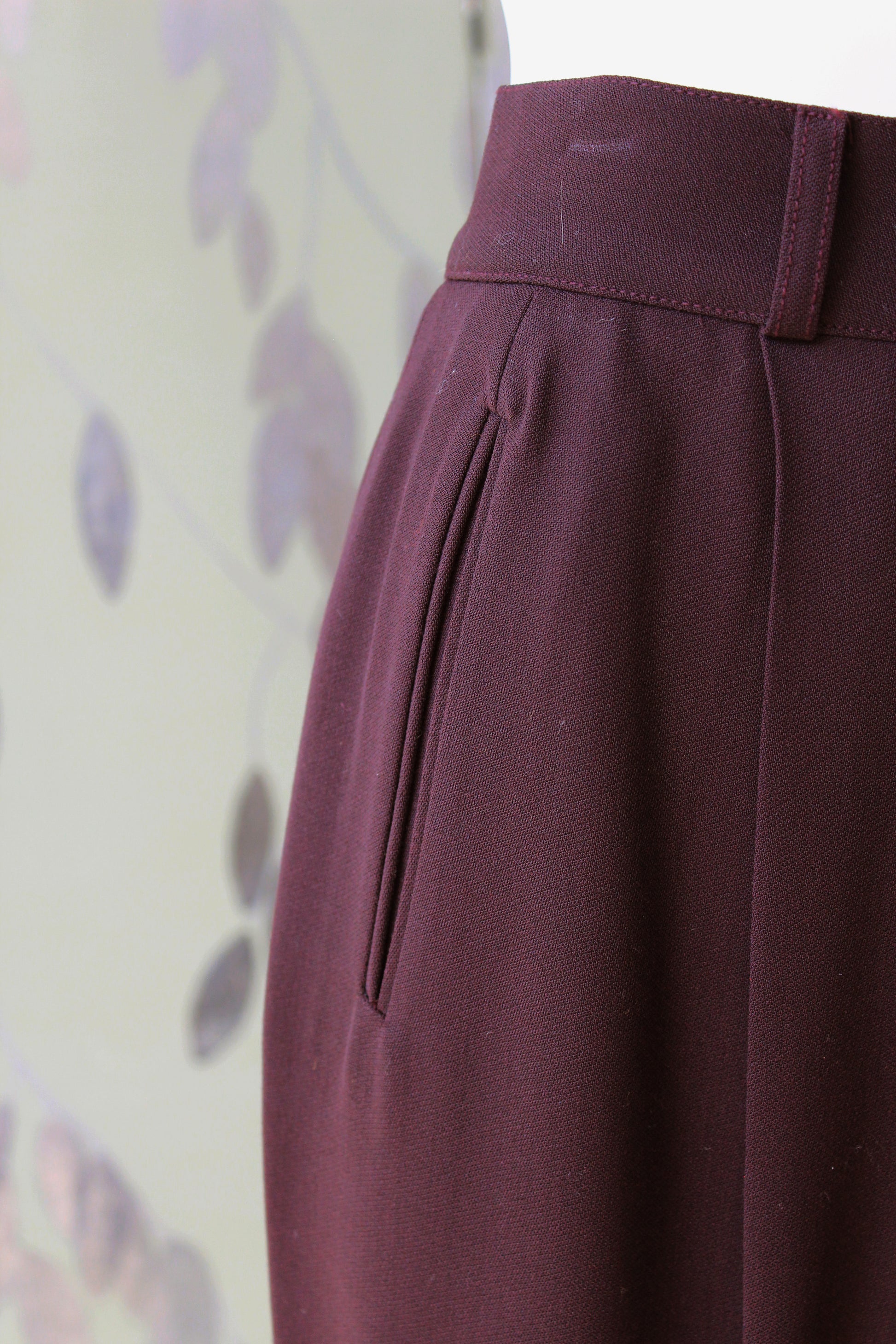 1980s/1990s Plum Sophie Sitbon Paris Pant Suit With Loop Trim Detail, Medium