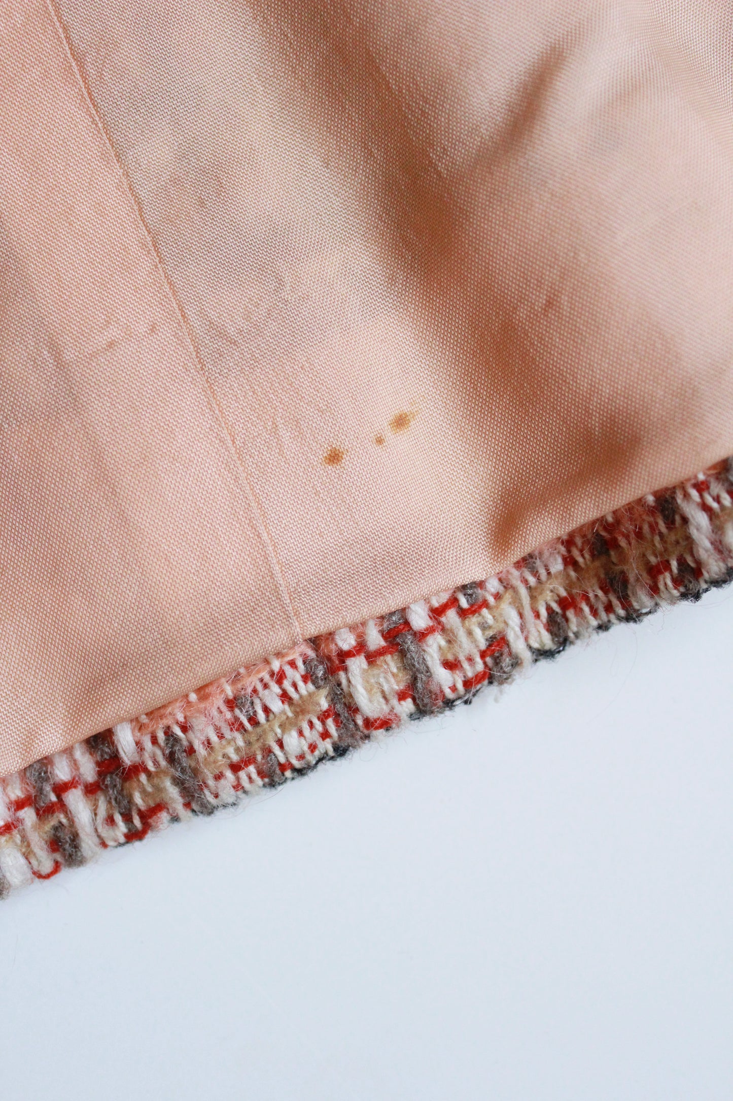 1970s Peach Tweed Saks Fifth Avenue Skirt Set, Small 