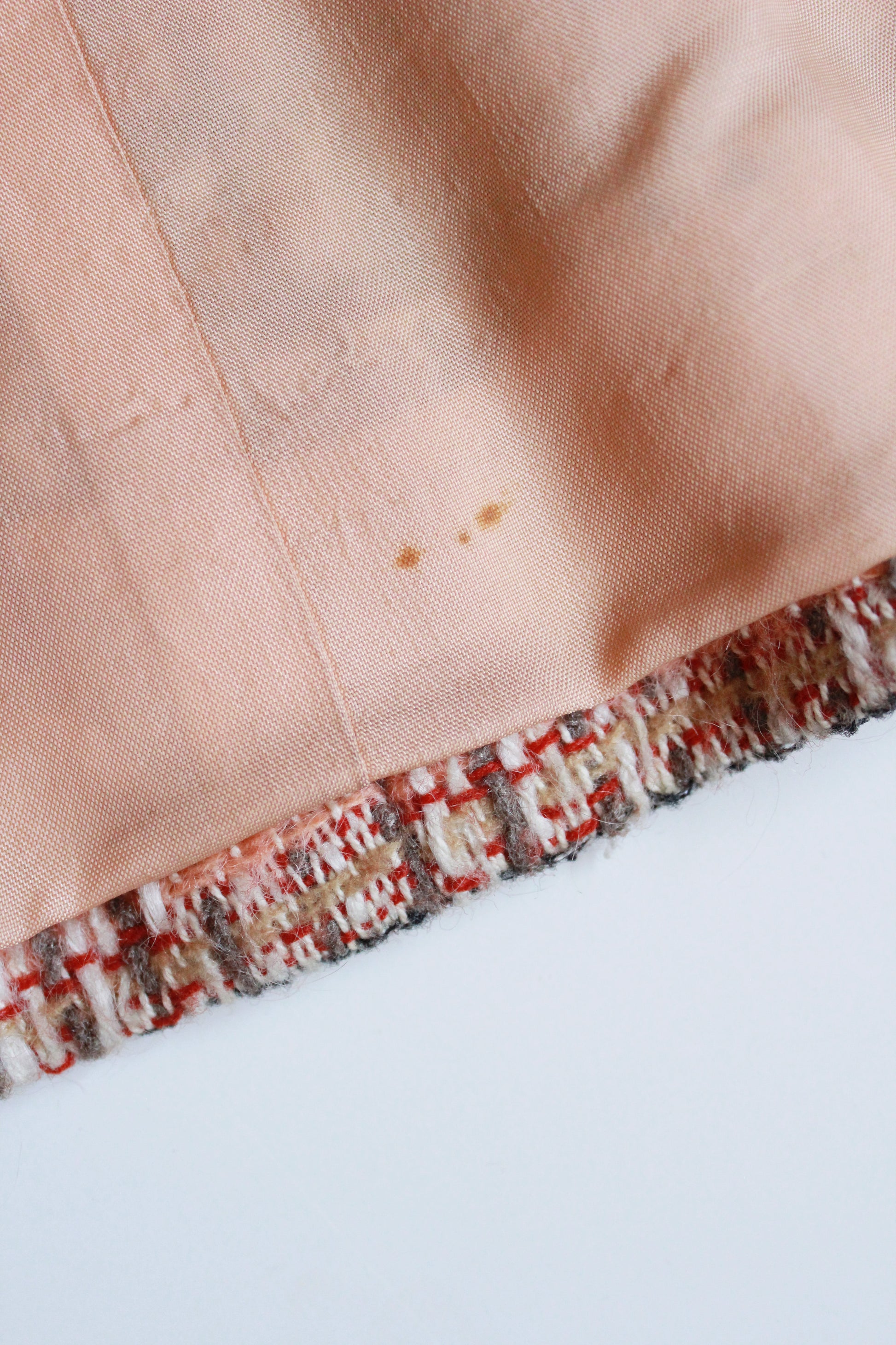 1970s Peach Tweed Saks Fifth Avenue Skirt Set, Small 