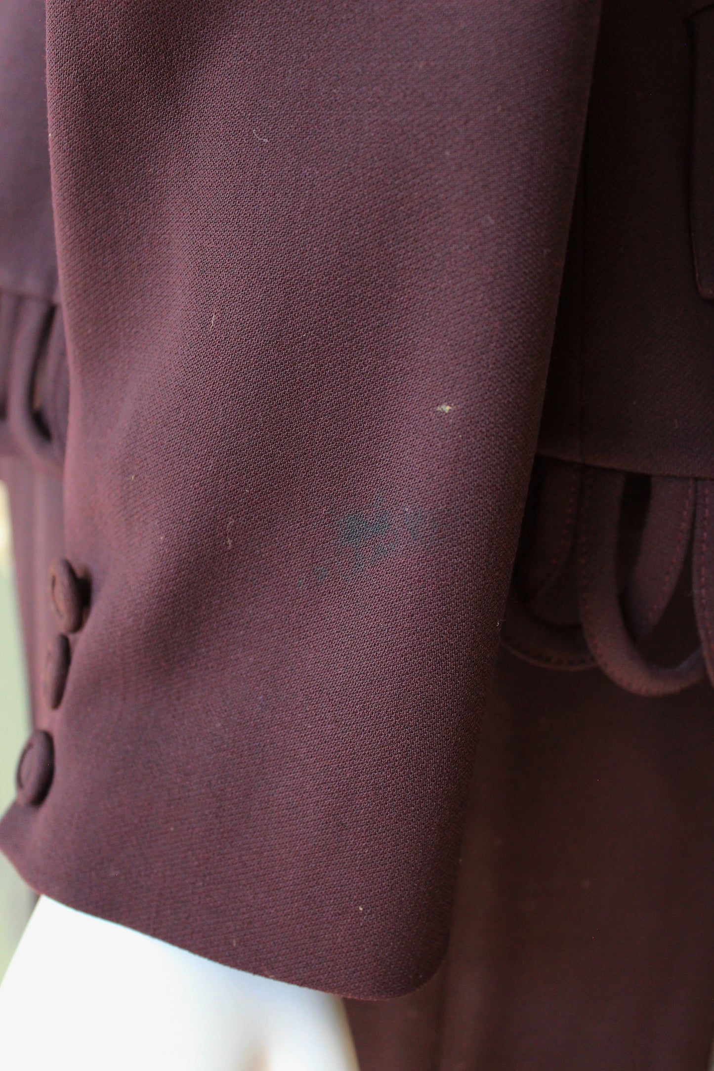 1980s/1990s Plum Sophie Sitbon Paris Pant Suit With Loop Trim Detail, Medium