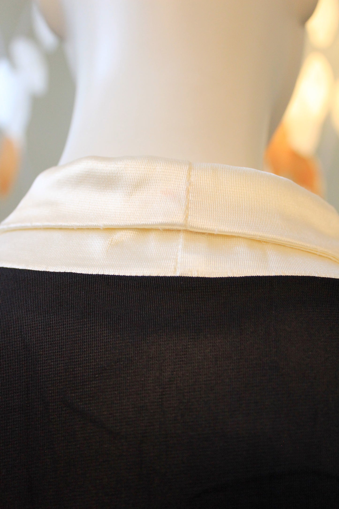 1970s Black And White Deep V Nightgown And Robe Set, Medium