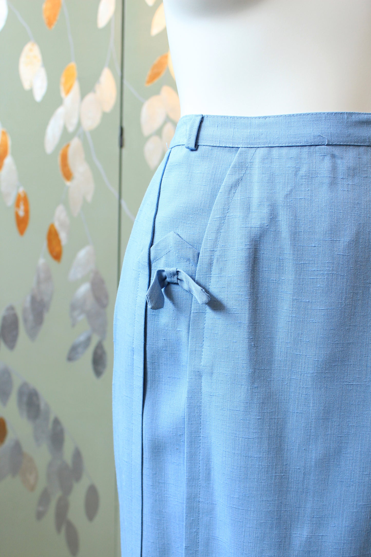 1950s Light Blue Sleeveless Top And Matching Skirt Summer Set, XS