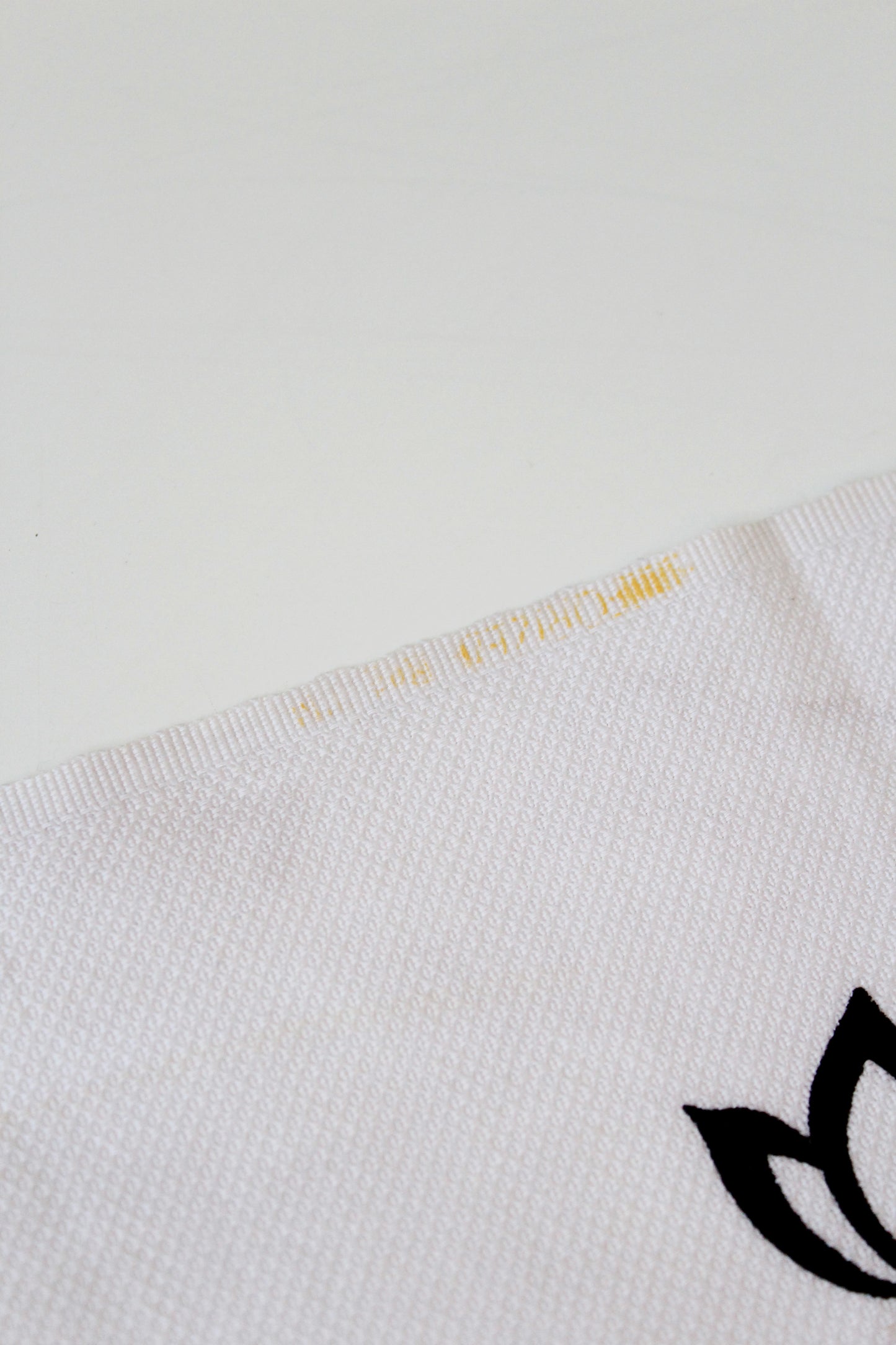 1980s Black And White Large Illustrated Floral Border Print Fabric, 3.9 Yards