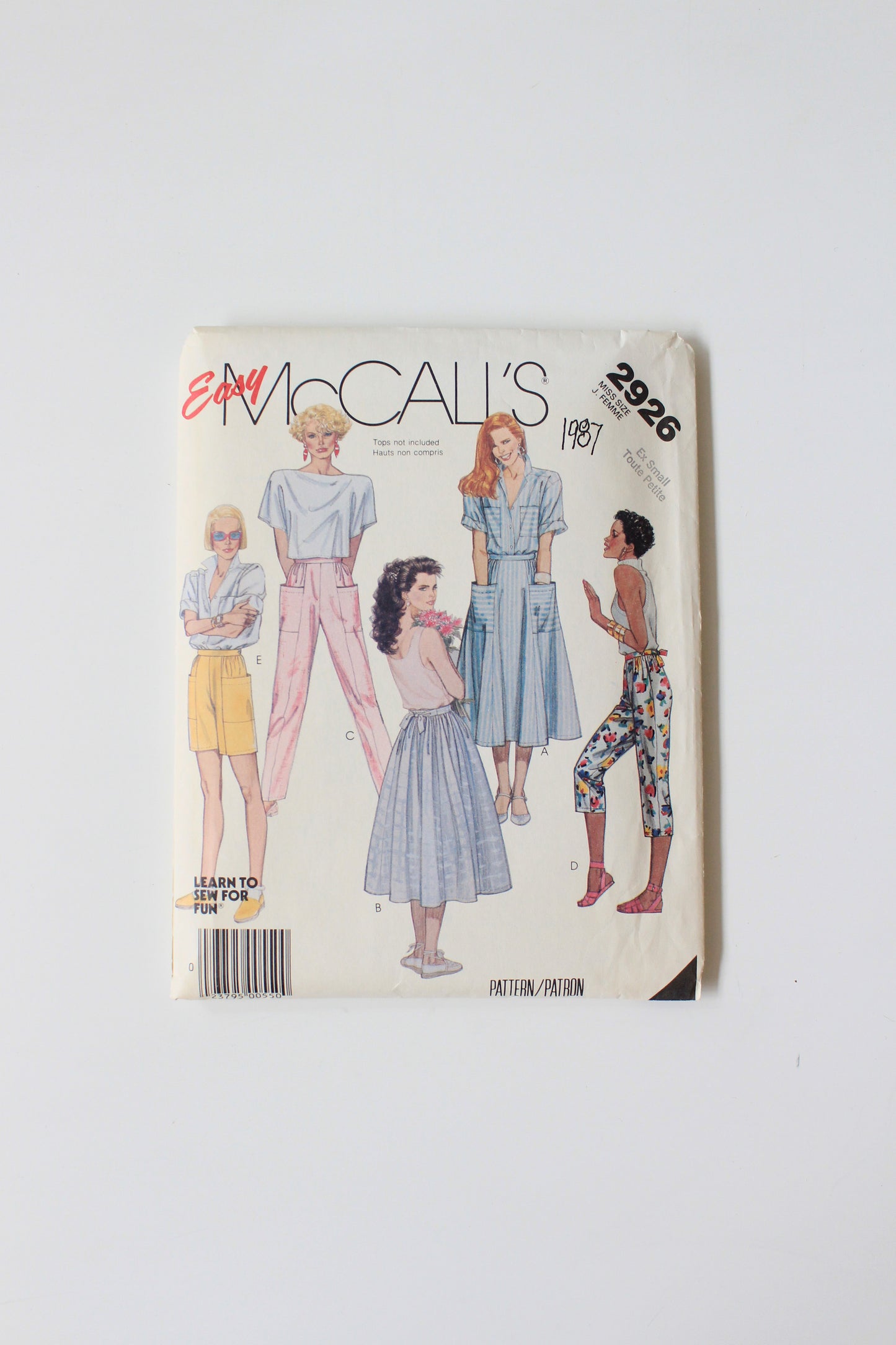 1980s Casual Skirt, Pants And Shorts Easy McCall's 2926 Sewing Pattern, Miss, Uncut Size 6-8