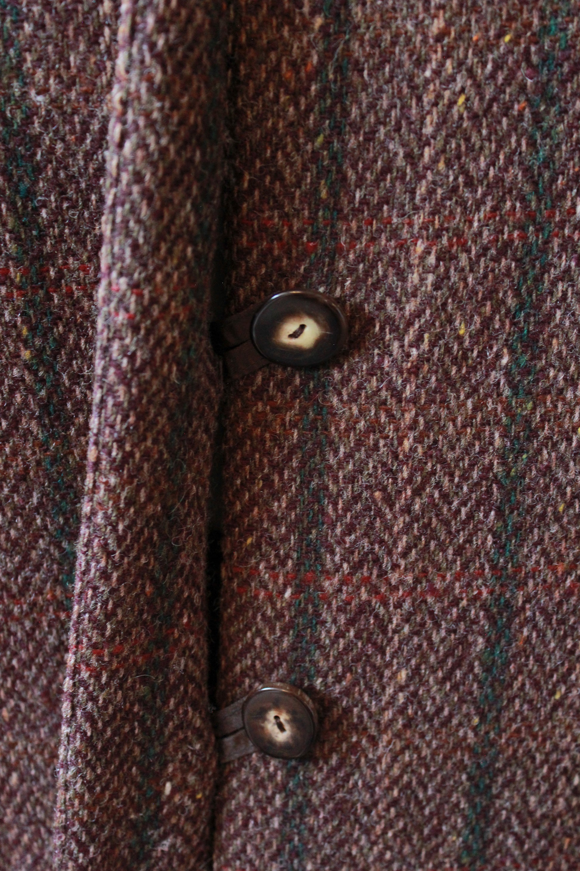 1980s Krizia Brown/Plum Plaid Wool Skirt Suit Set, XS