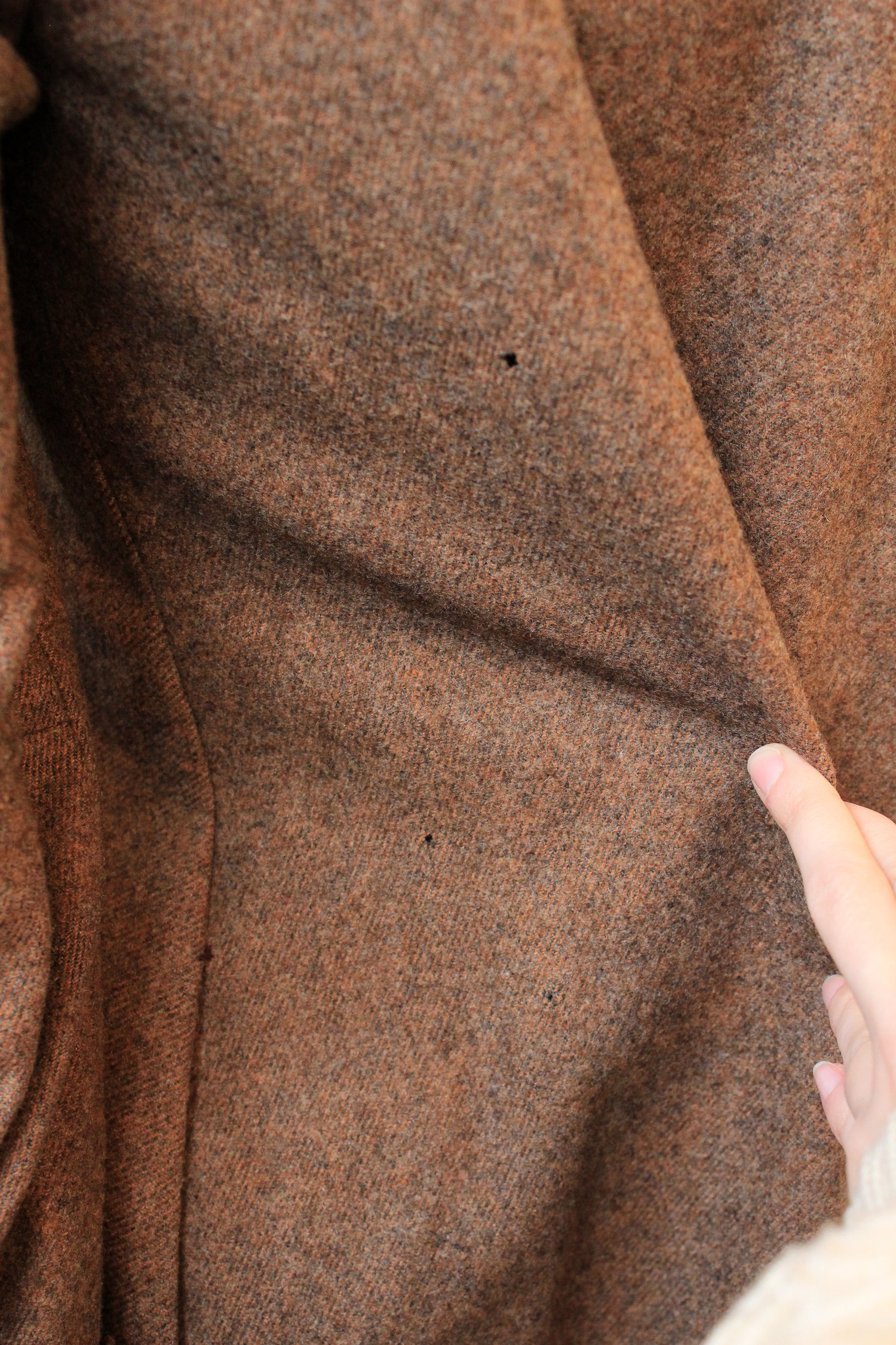 1980s Junior Brown Wool Puff Sleeve Plaid Peter Pan Collar Coat, XS