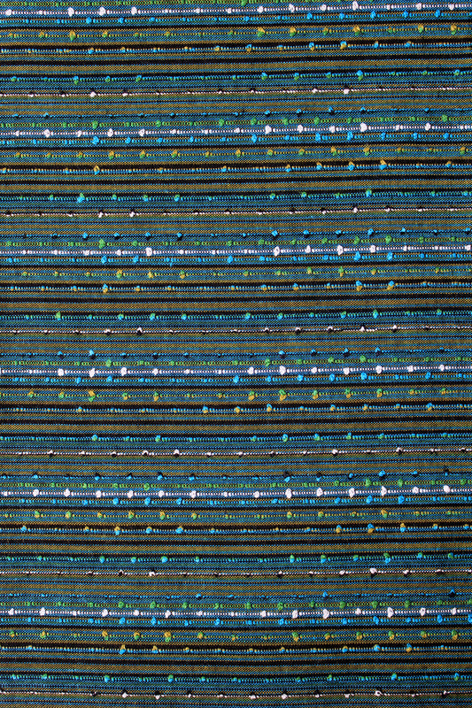 1960s Blue And Green Tweed Like Stripes Vintage  Cotton Fabric, 5 Yards