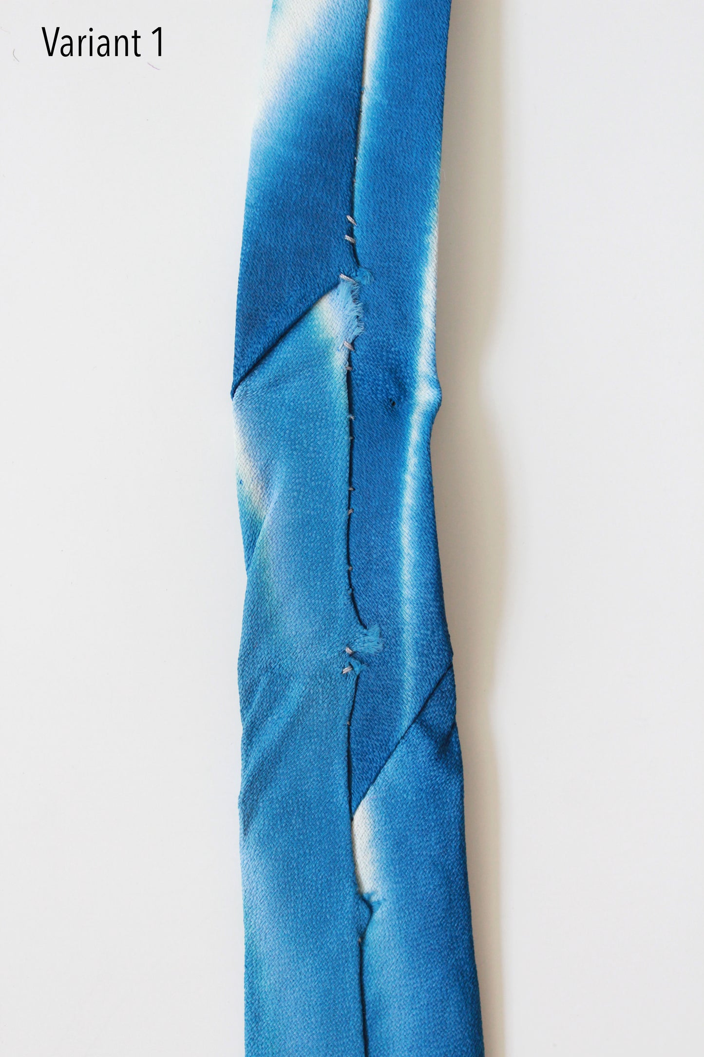 Vintage 1950s Bright Blue With Yellow/Orange Stripe, Hand Painted Tie