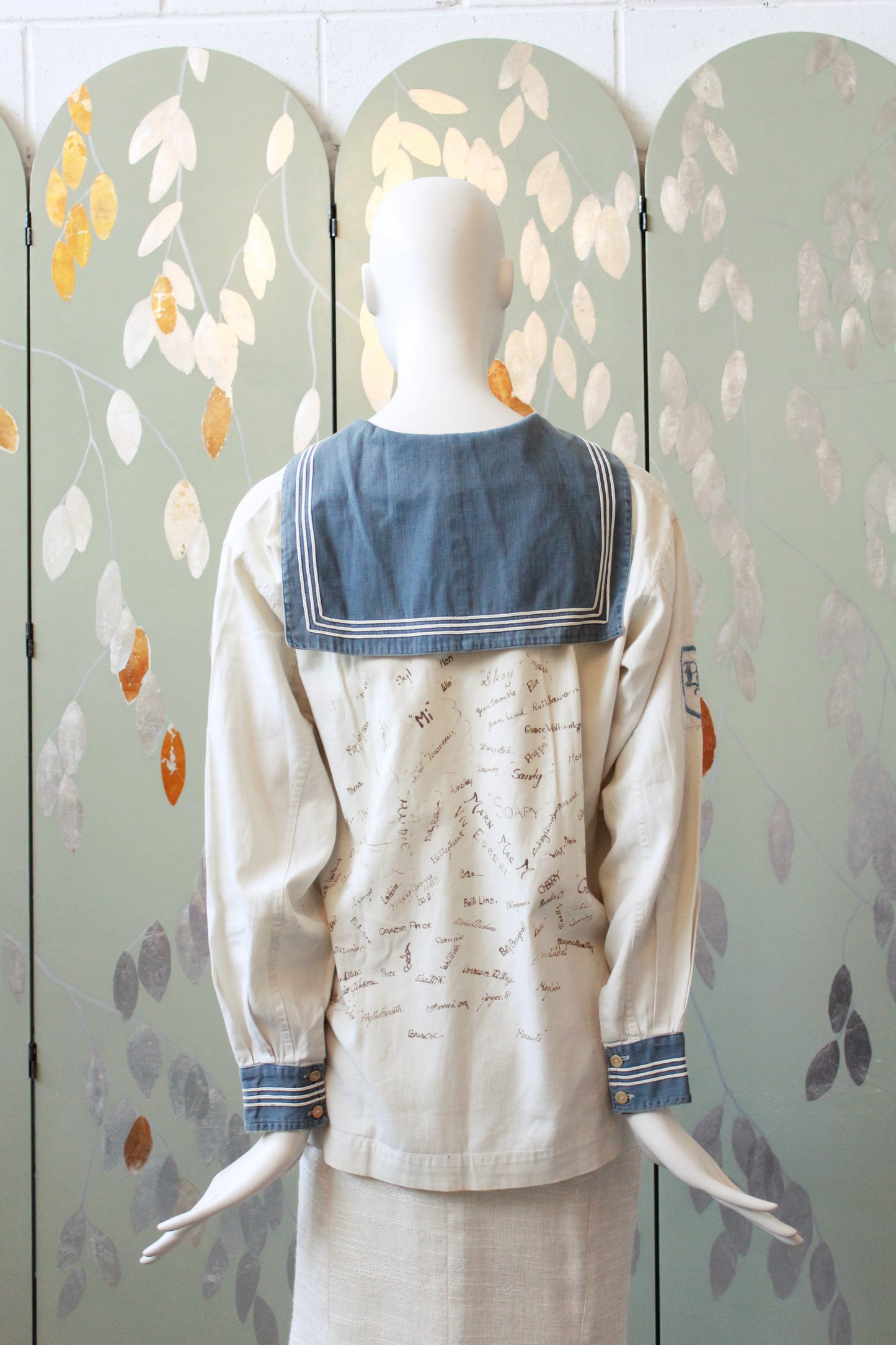 RARE 1920's Signed Sailor Uniform Top From Bishop Strachan Girls School, M/L 