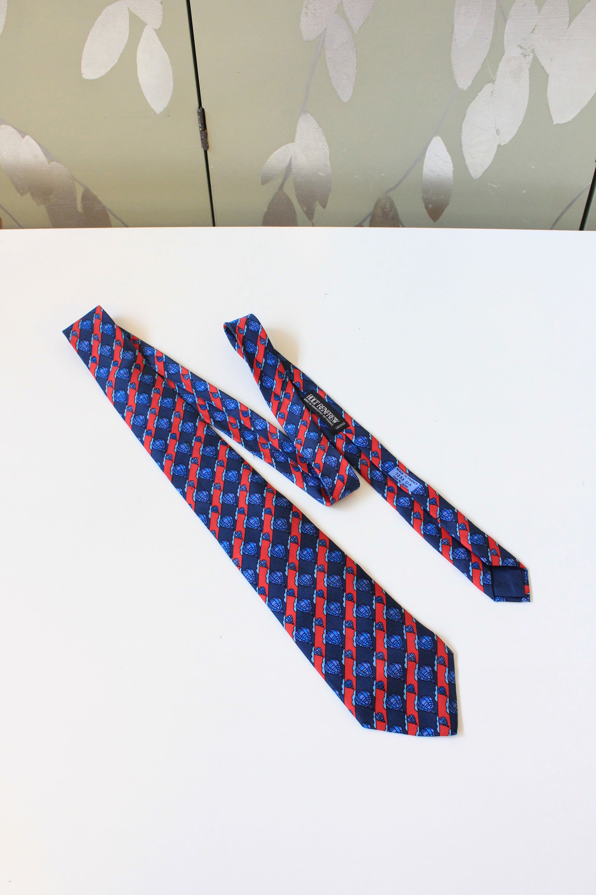 Hermès Blue And Re Hot Air Balloon Silk Designer Tie