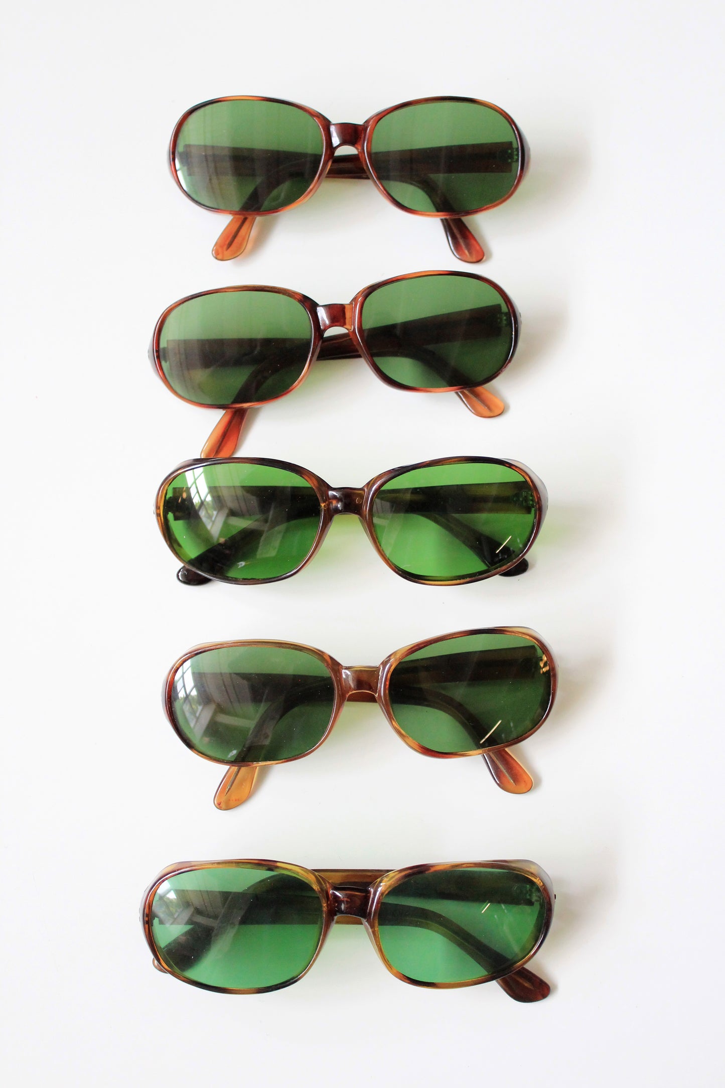 1960s Translucent Tortoise shell Sunglasses With Green Lenses 