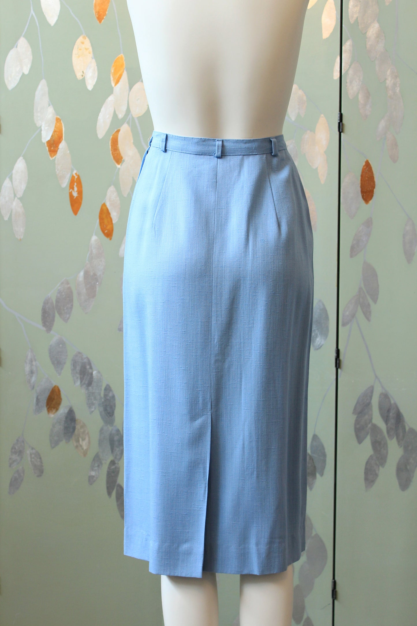 1950s Light Blue Sleeveless Top And Matching Skirt Summer Set, XS