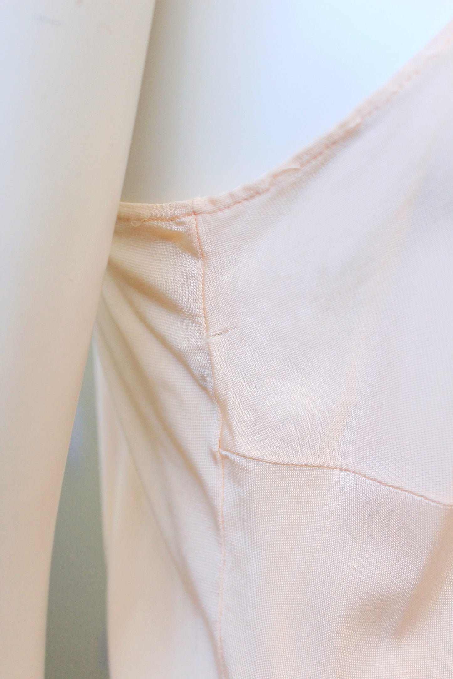 1960s Light Peach Embroidered Mini Slip, XS