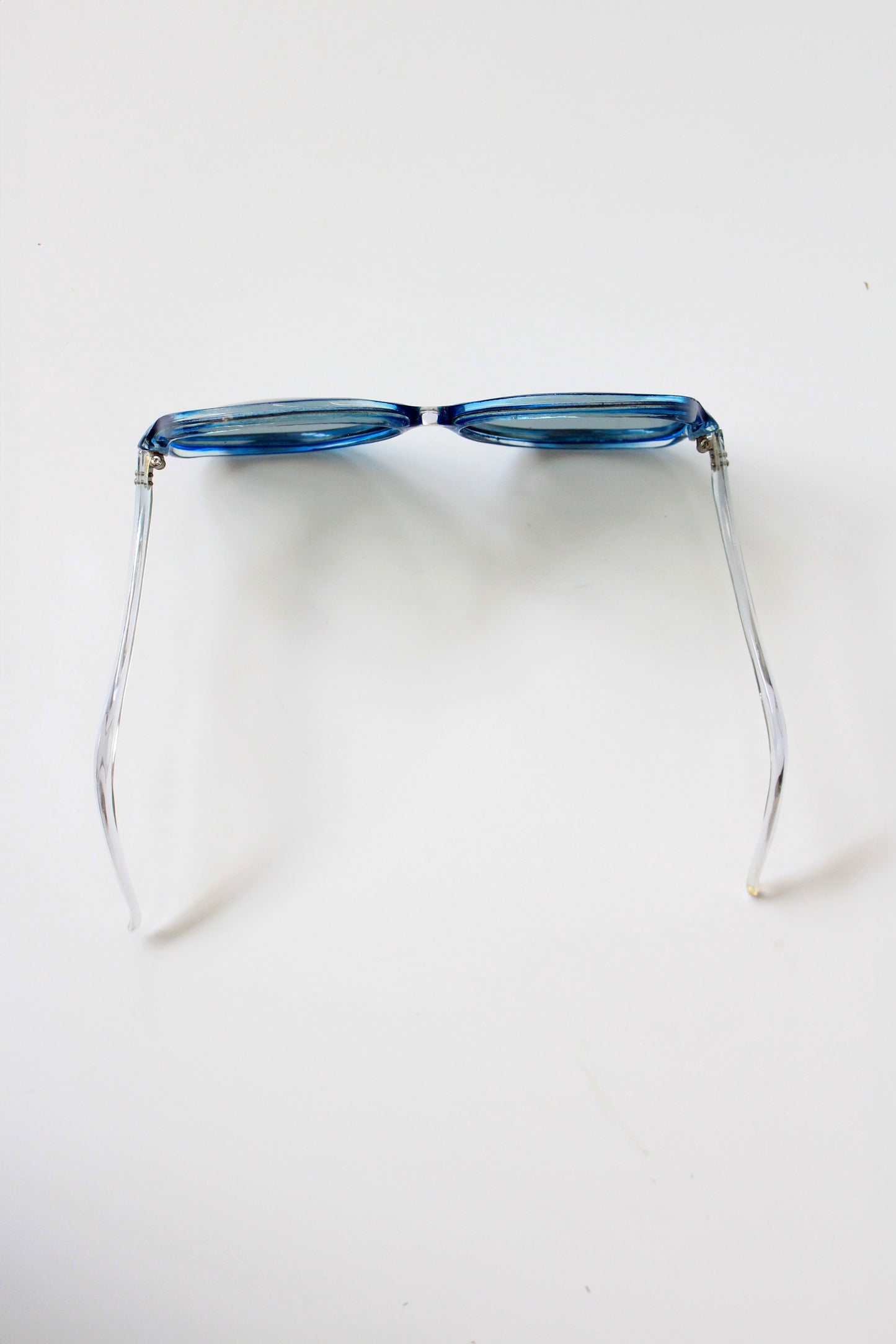1960s Large Circle Royal Blue Sunglasses 