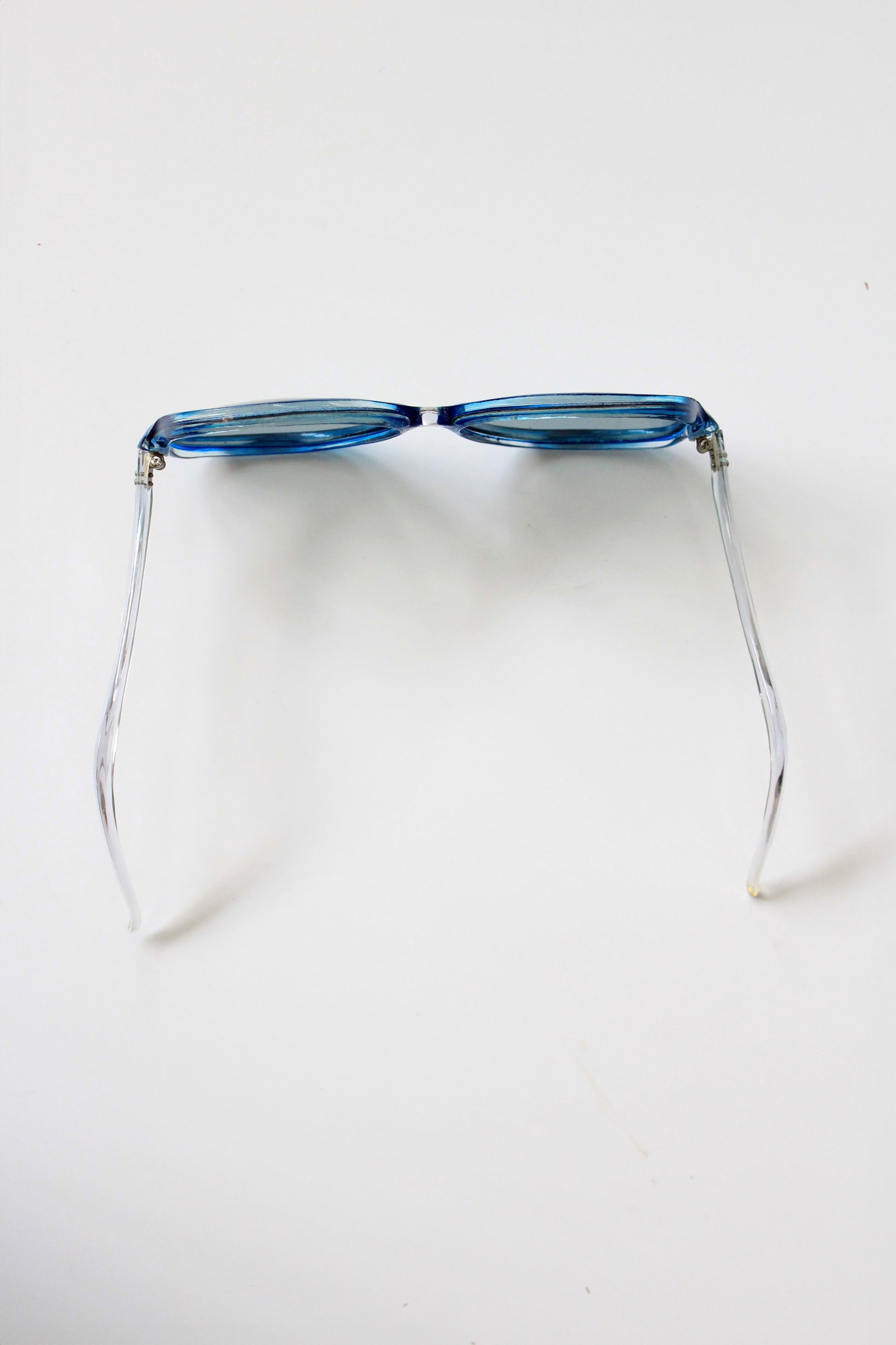 1960s Large Circle Royal Blue Sunglasses 