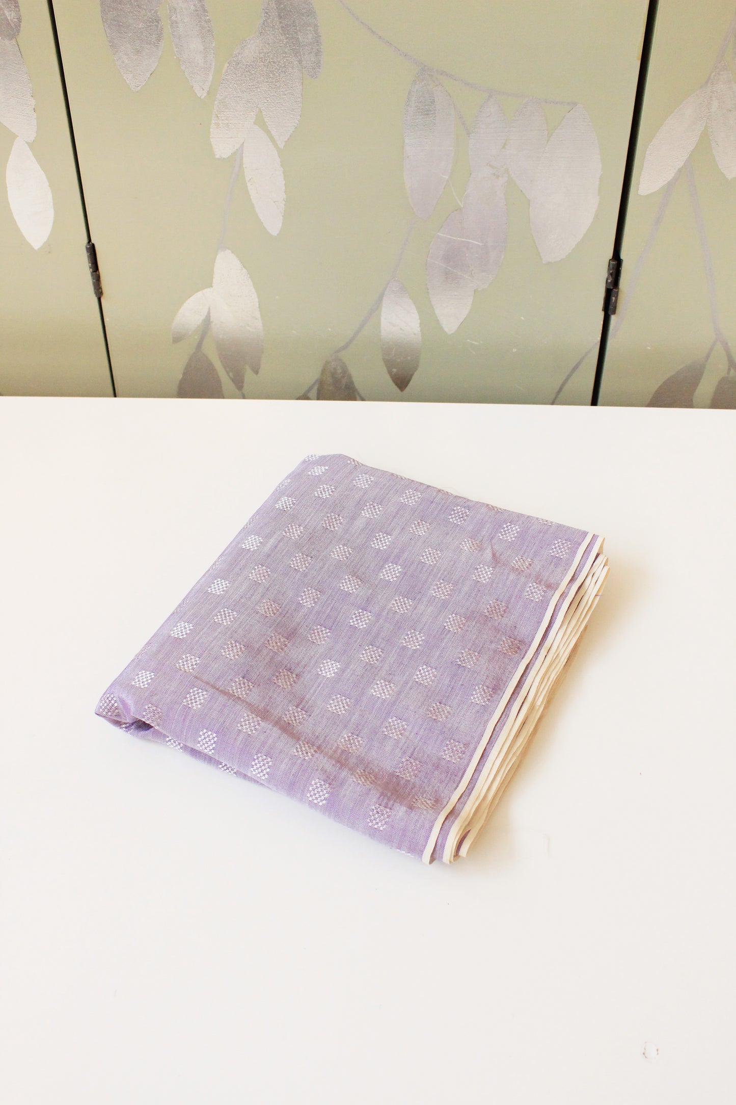 1920s Purple Iridescent Subtle Squared Cotton Fabric, 4 Yards