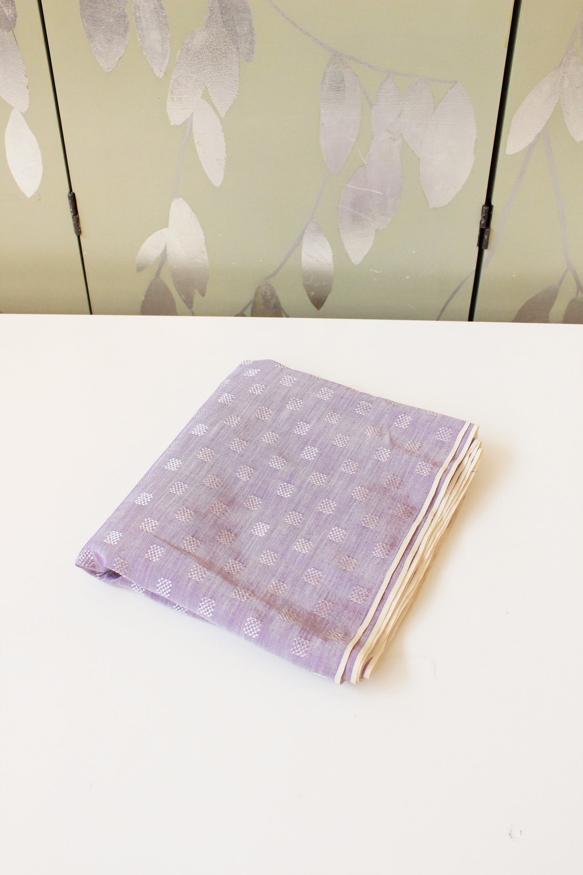 1920s Purple Iridescent Subtle Squared Cotton Fabric, 4 Yards