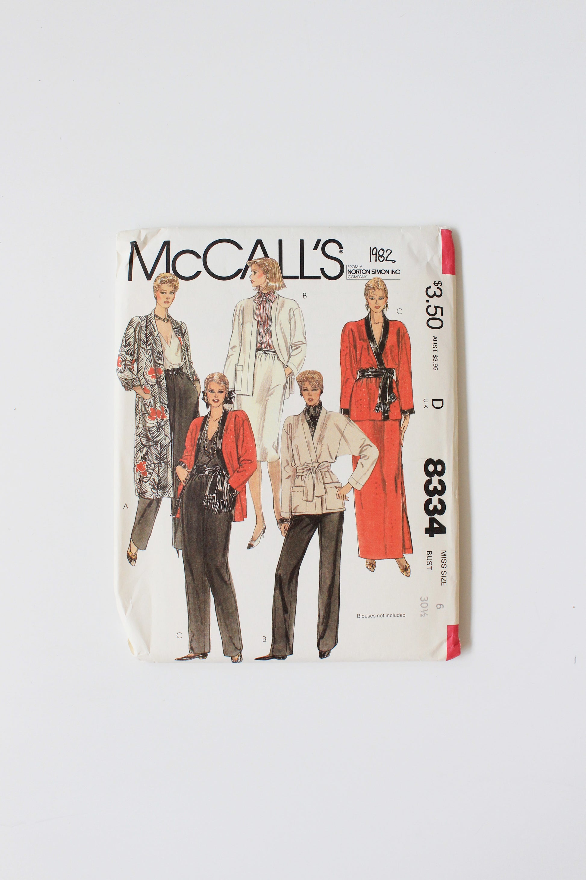 1980s Kimono With Pants/Skirt McCall's 8334 Sewing Pattern, Uncut Size 6